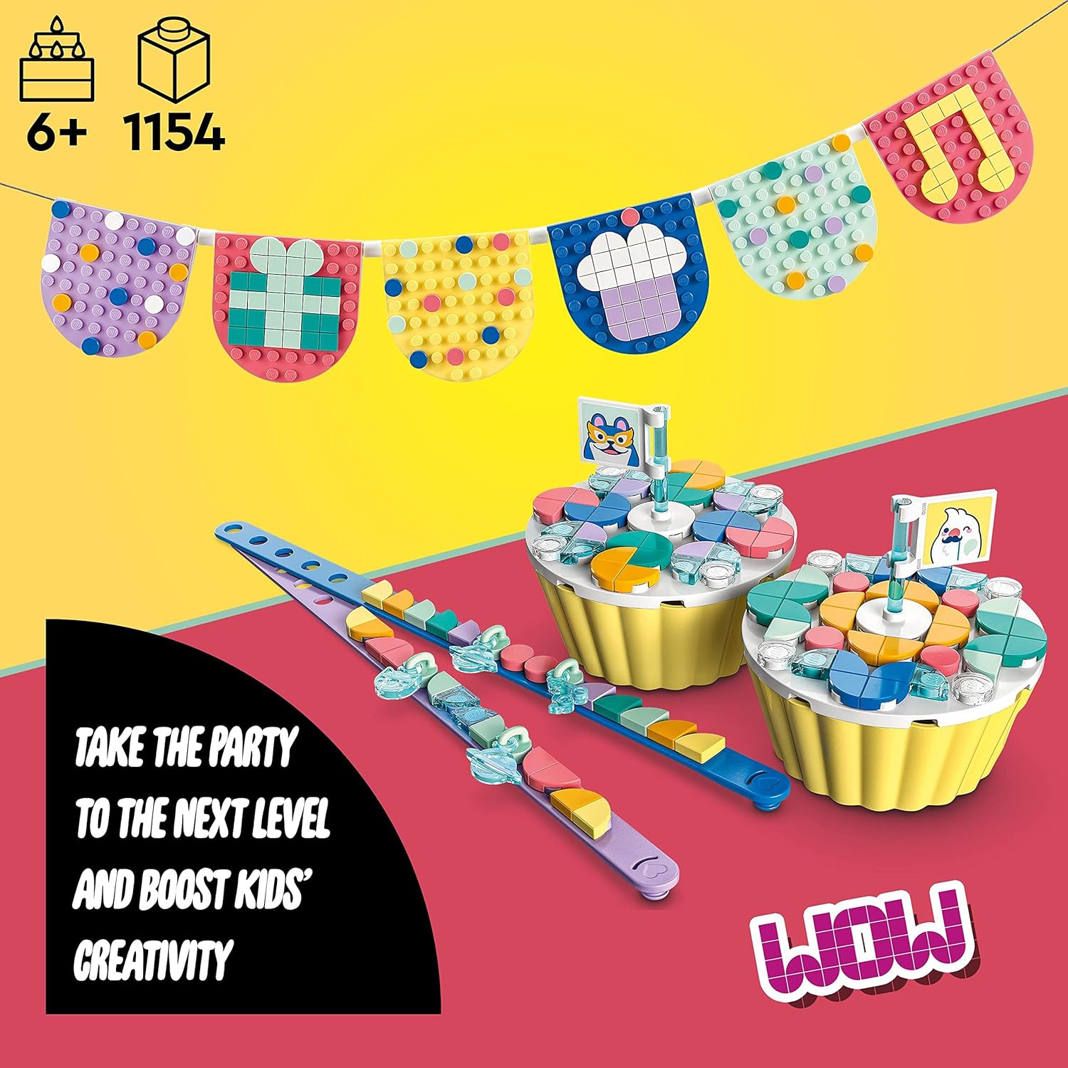 LEGO DOTS Ultimate Party Kit 41806 - DIY Party Craft Set with Cupcakes, Bracelets & Bunting for Kids 6+
