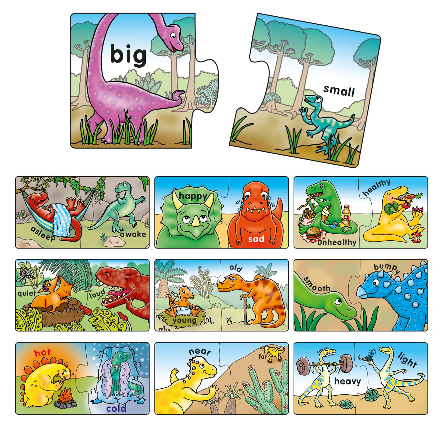 Orchard Toys Dinosaur Opposites Activity Puzzles - 20 Two-Piece Puzzles | Ages 3-6 2