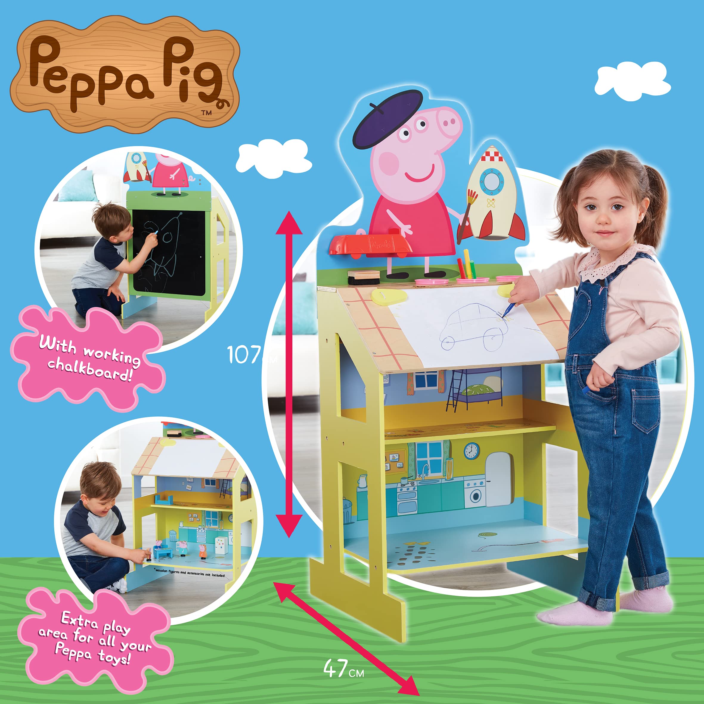 Peppa Pig Gioca e Disegna Cavalletto in Legno 3