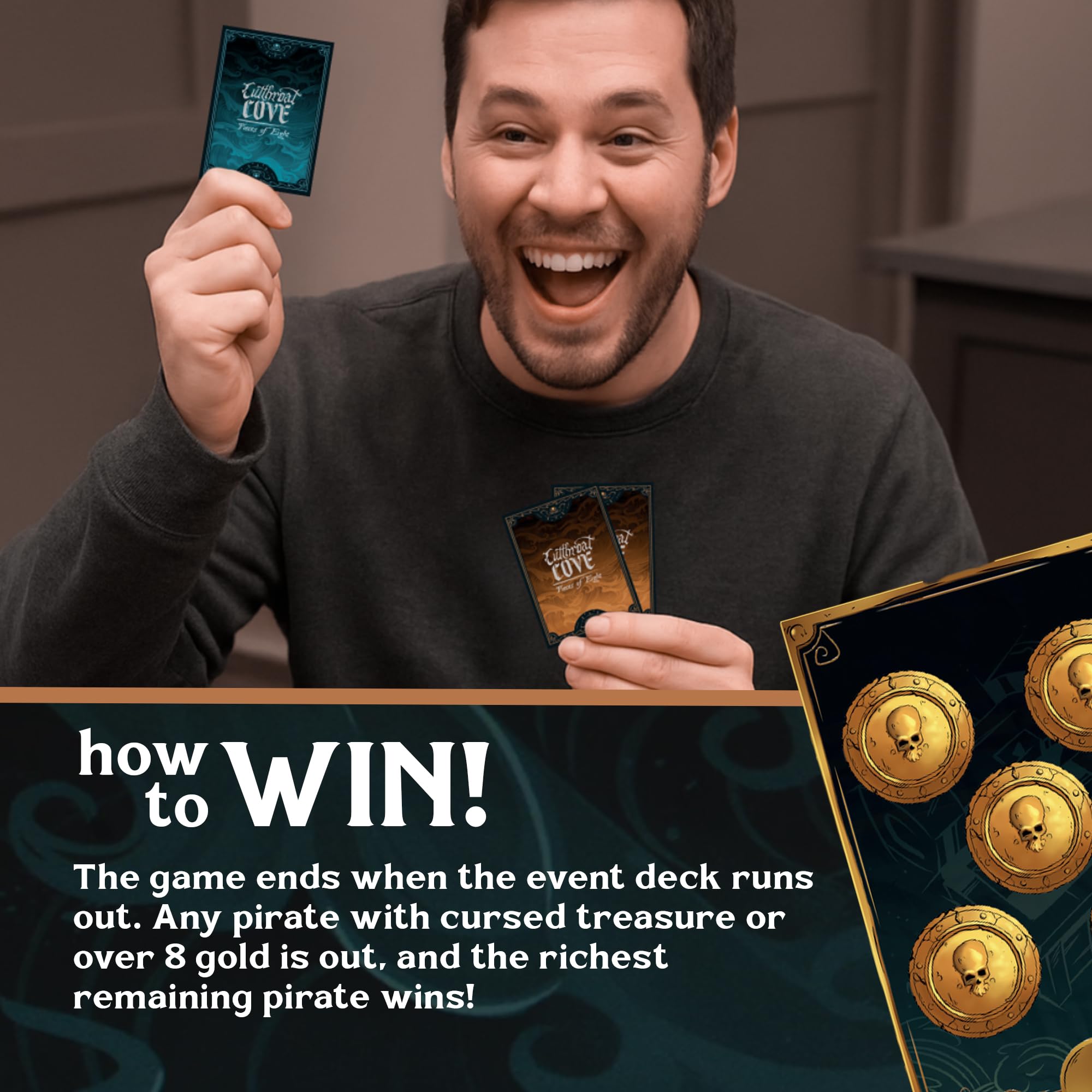 ZERO STRATEGY GAMES Cutthroat Cove: Pieces of Eight Card Game | 2-4 Players | 10-15 Min Playtime 4