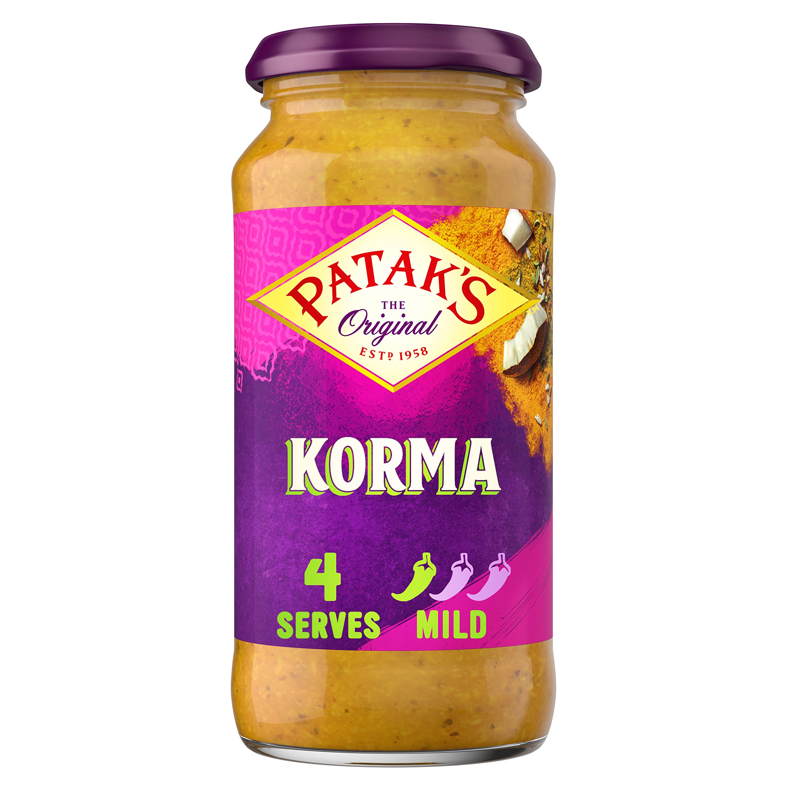 Patak's Korma Curry Sauce - Mild & Creamy Indian Cuisine | 450g