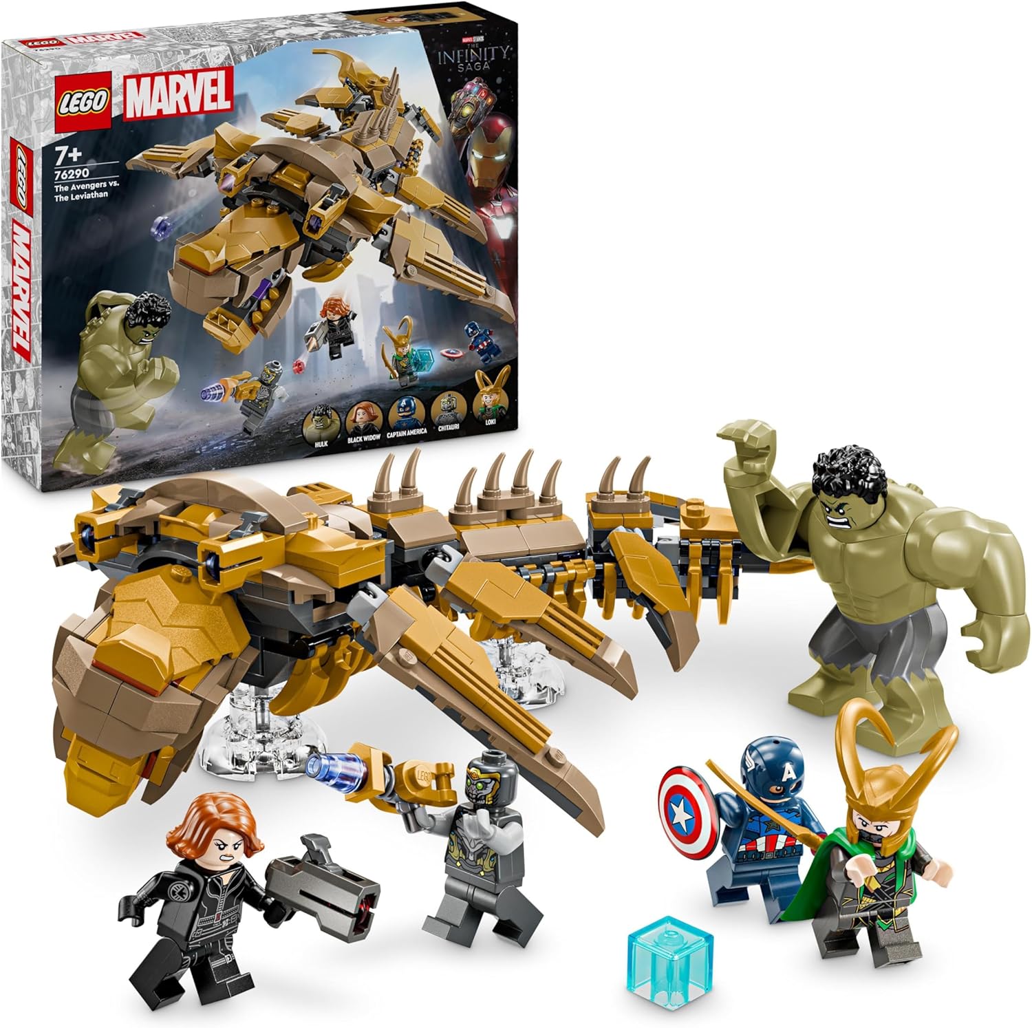 LEGO Marvel The Avengers vs. The Leviathan - Buildable Playset with Hulk, Captain America, Black Widow, Loki & Chitauri (76290)