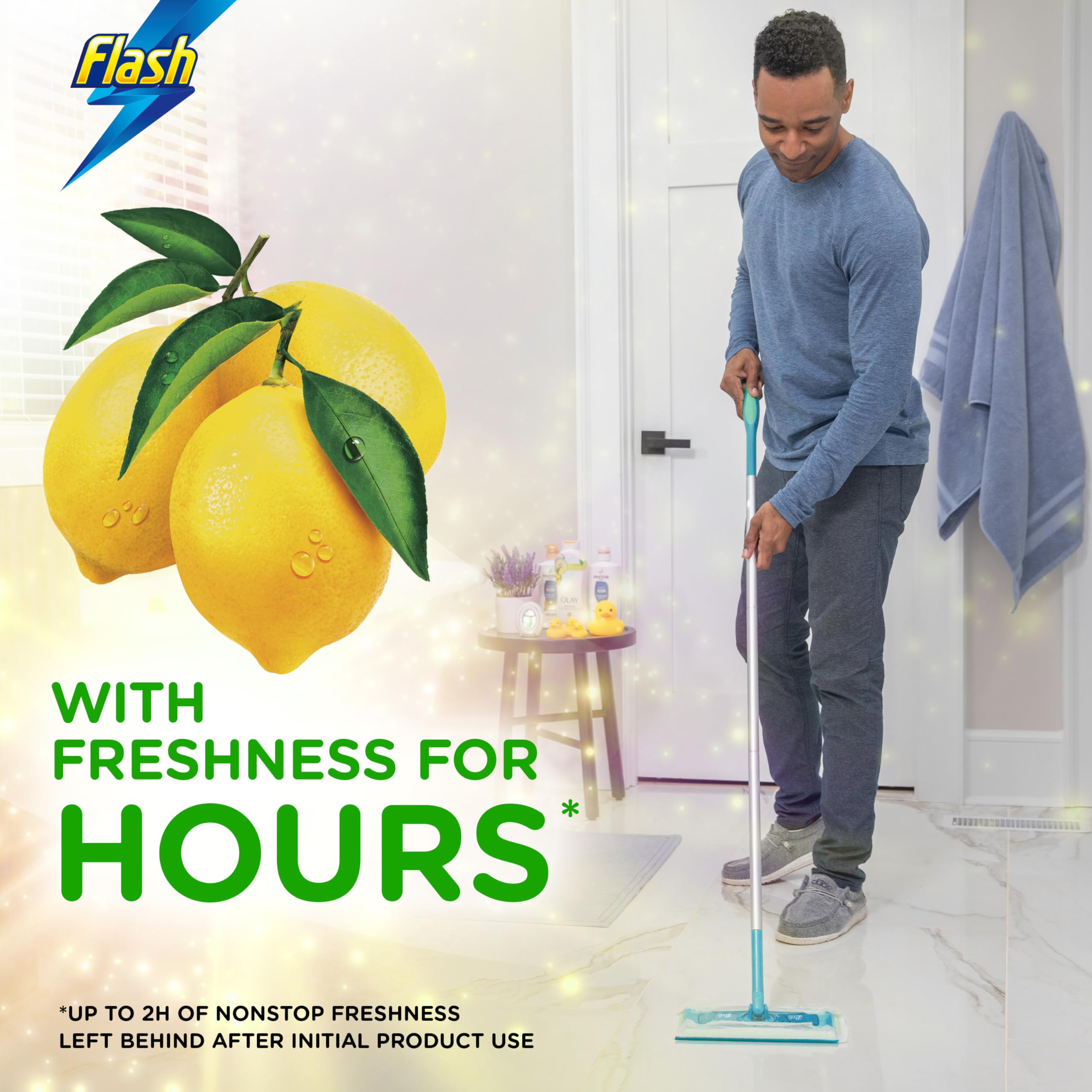 Flash Speedmop Floor Cleaner Starter Kit (1 Handle + 4 Wet & 4 Dry Refills) - Fast, Easy & Hygienic Cleaning for Hard Floors