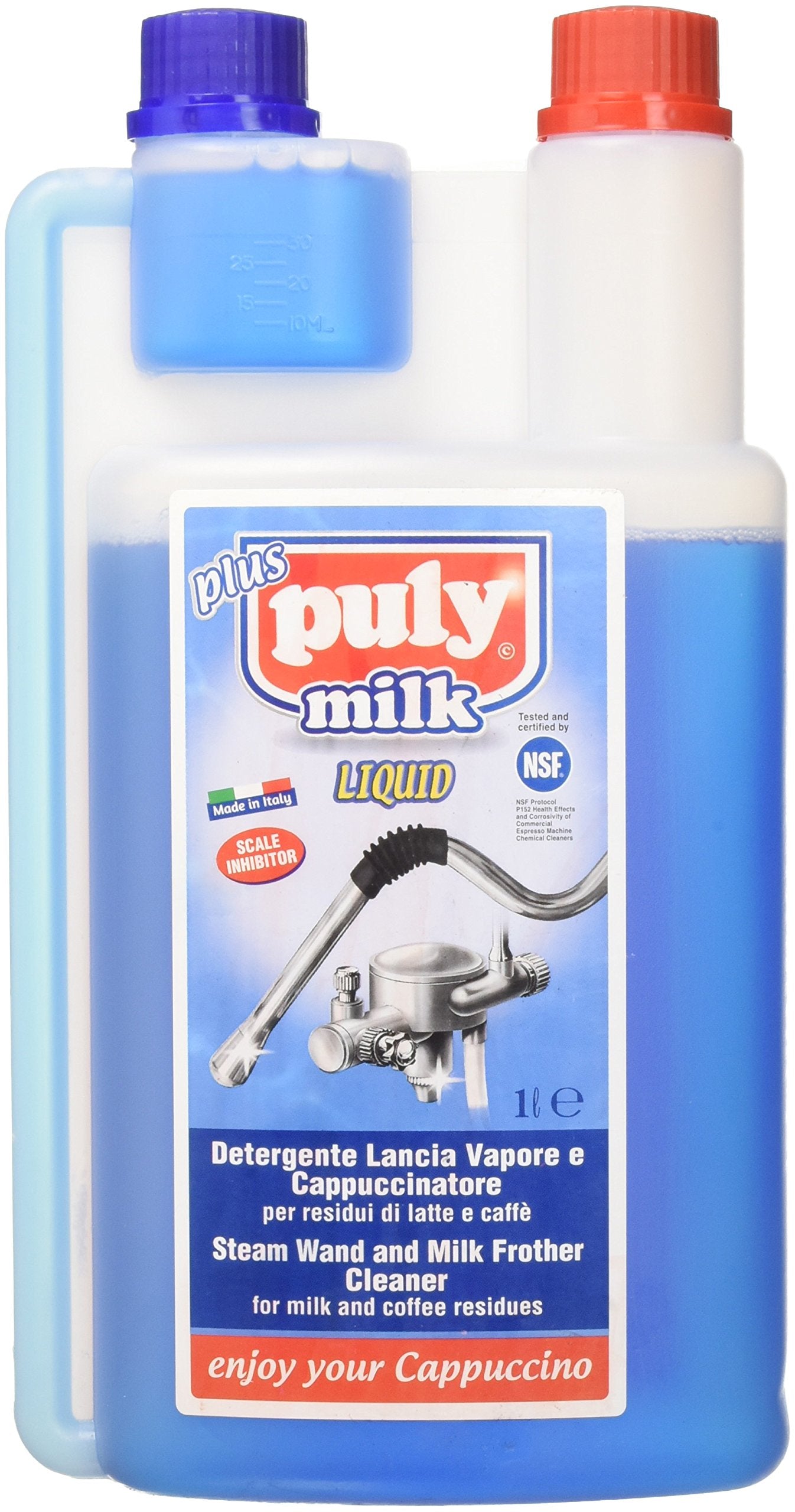 Puly Caff Milk Plus Milk Foam Cleaner - Descaler for Coffee Machines | 1 L Liquid
