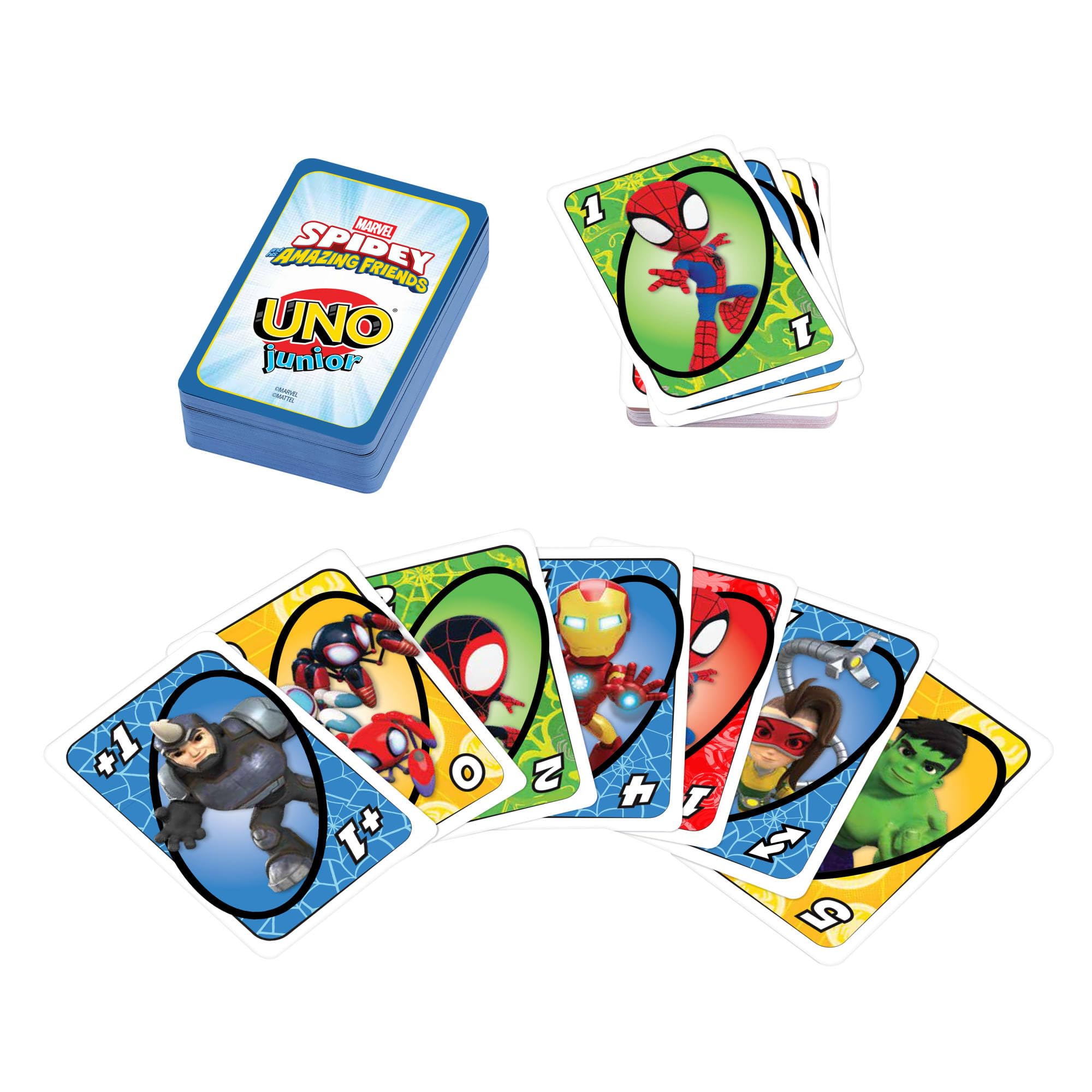 UNO Junior Marvel Spidey and His Amazing Friends Card Game - Ages 3+ | 2-4 Players | 56 Cards