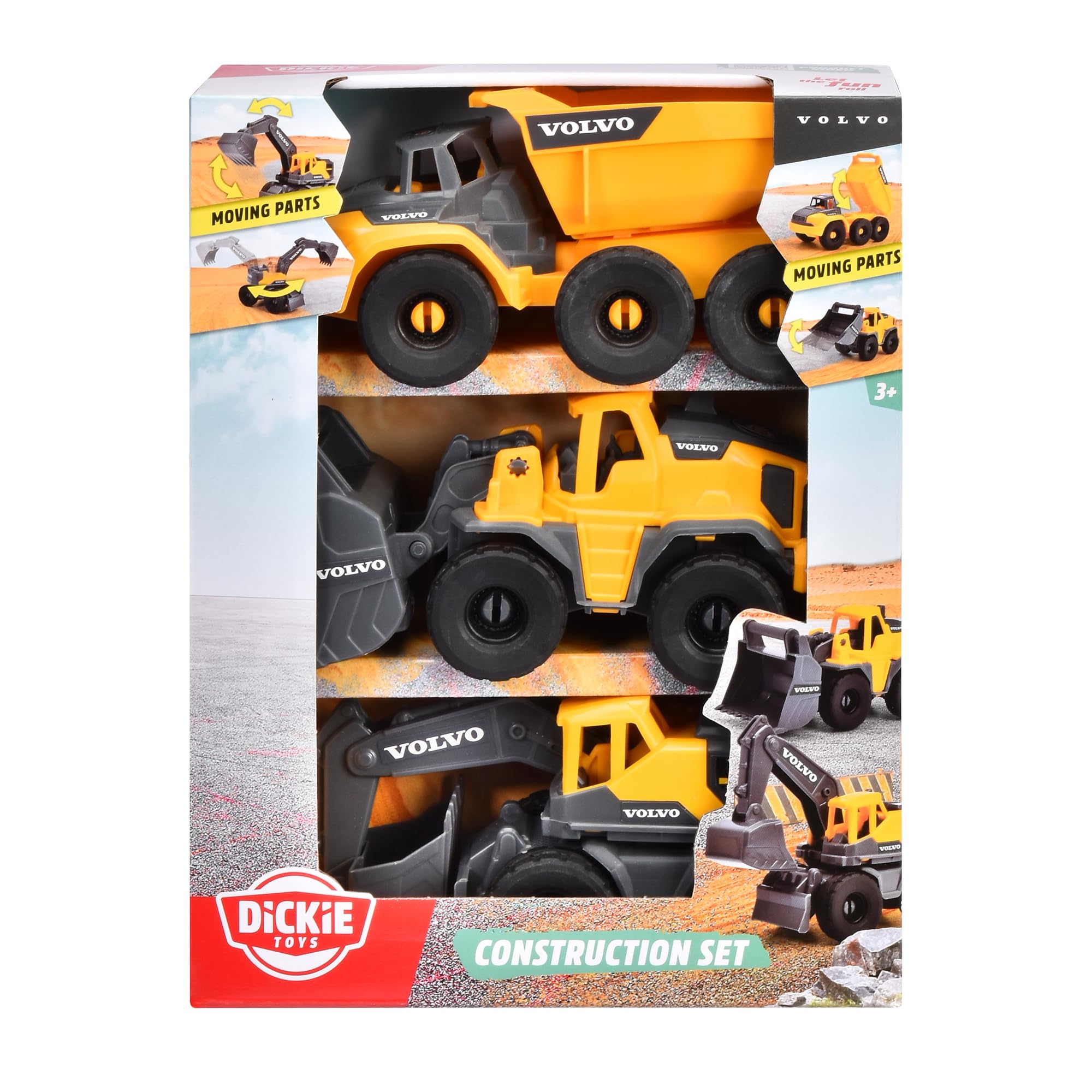 Dickie Toys Volvo Construction Site Vehicles Set - 3-Piece Playset for Kids 3+ 8