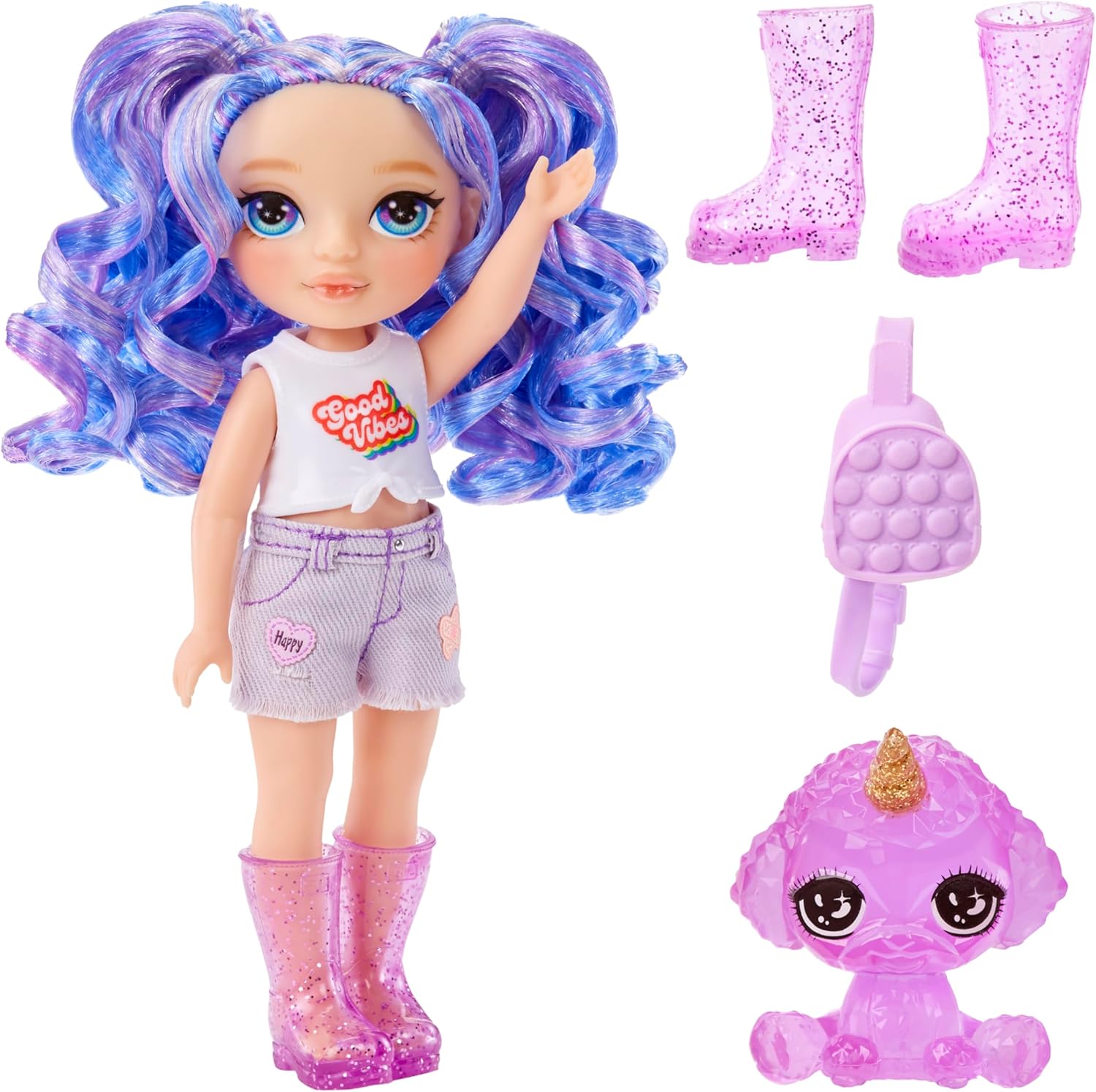 Rainbow High Amethyst Willow Purple 14 cm Posable Fashion Doll with Magical Pet 3