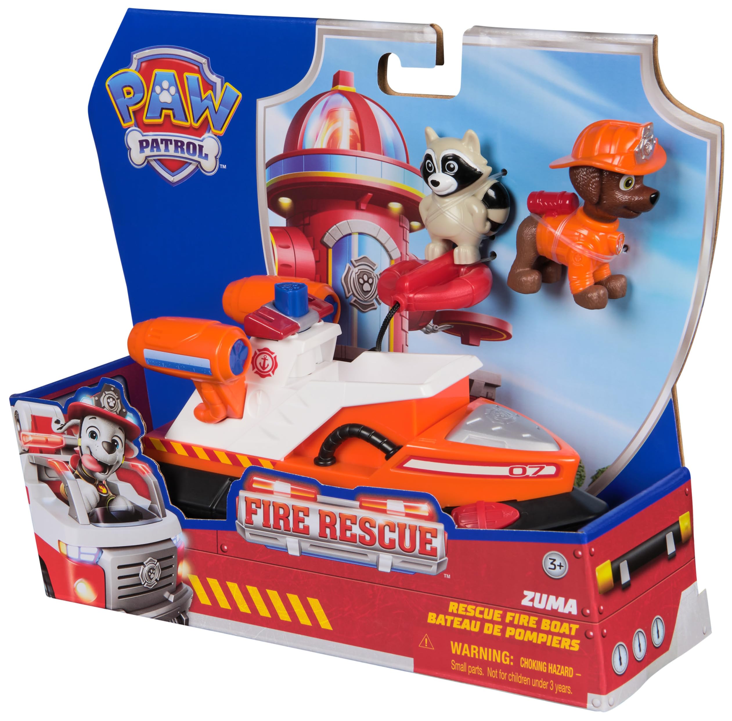 Paw Patrol Zuma Rettungs-Feuerwehrboot mit Actionfigur und Rettungsring – Kinderspielzeug-Spielset für Kinder ab 3 Jahren 7