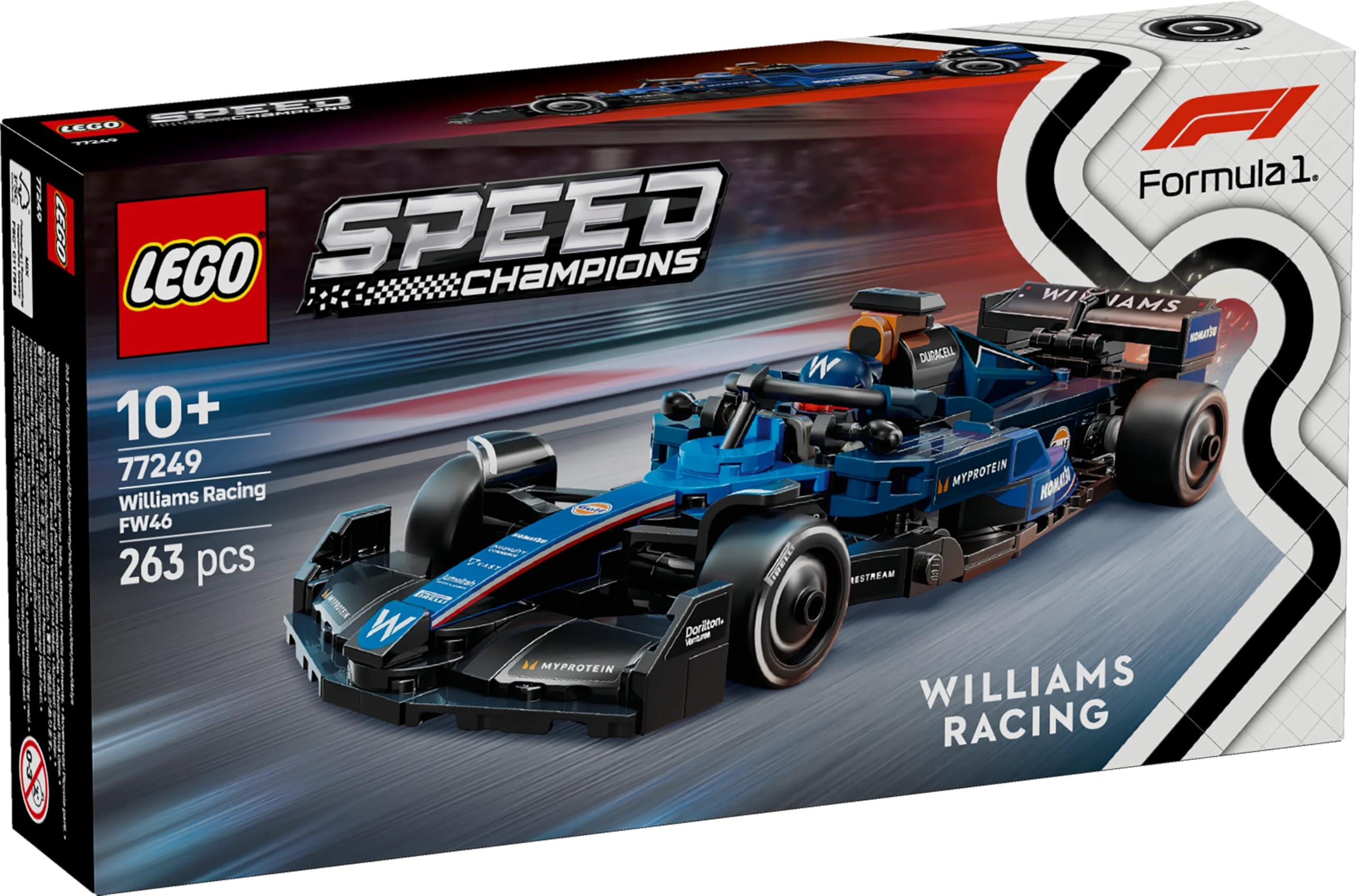 LEGO Speed Champions Williams Racing FW46 F1 Race Car Toy with Driver Minifigure - Building Set for 10+ 15