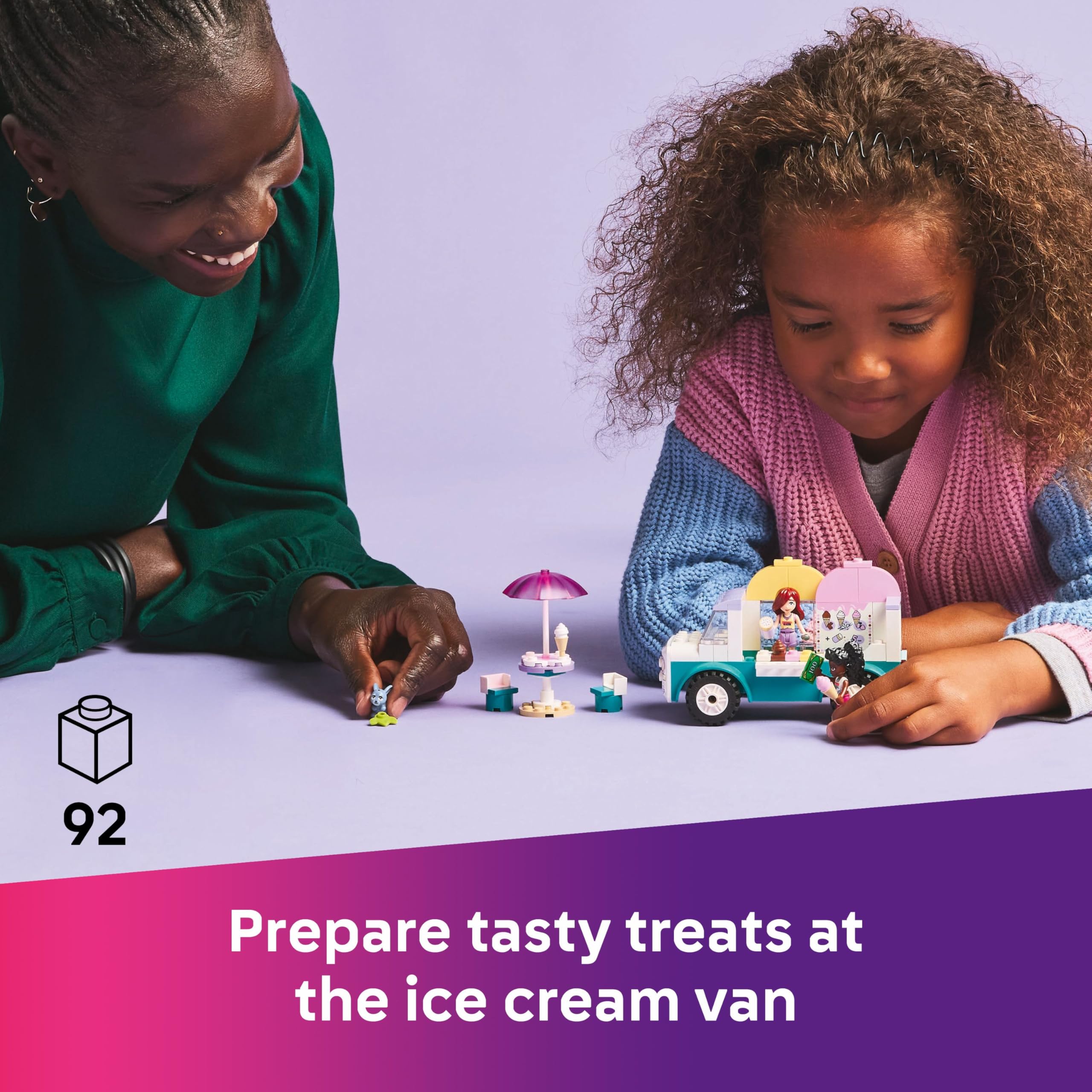 LEGO Friends Heartlake City Ice Cream Van Toy 42644 | Ages 4+ | Includes 2 Minidolls & Bunny