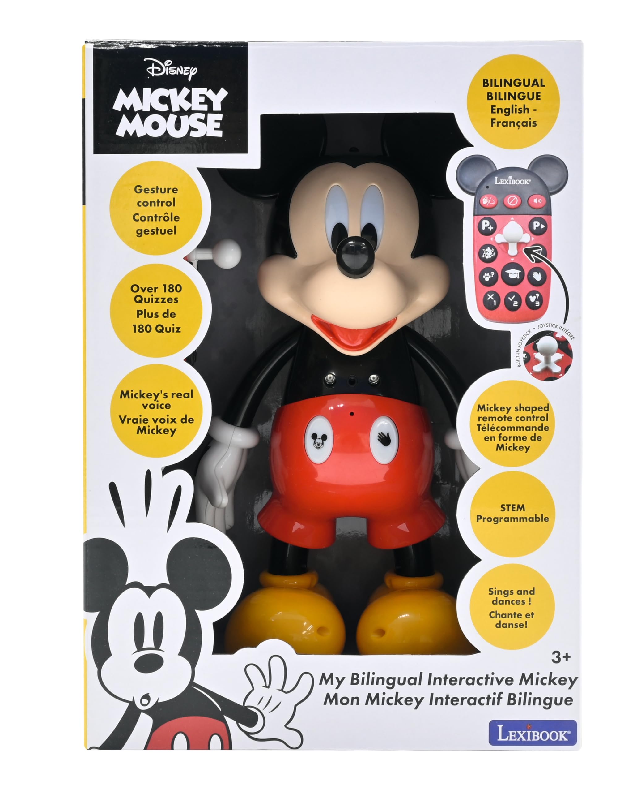Lexibook Disney Bilingual Mickey Robot - Educational Interactive Toy with Quizzes, Dance & Light Effects 4