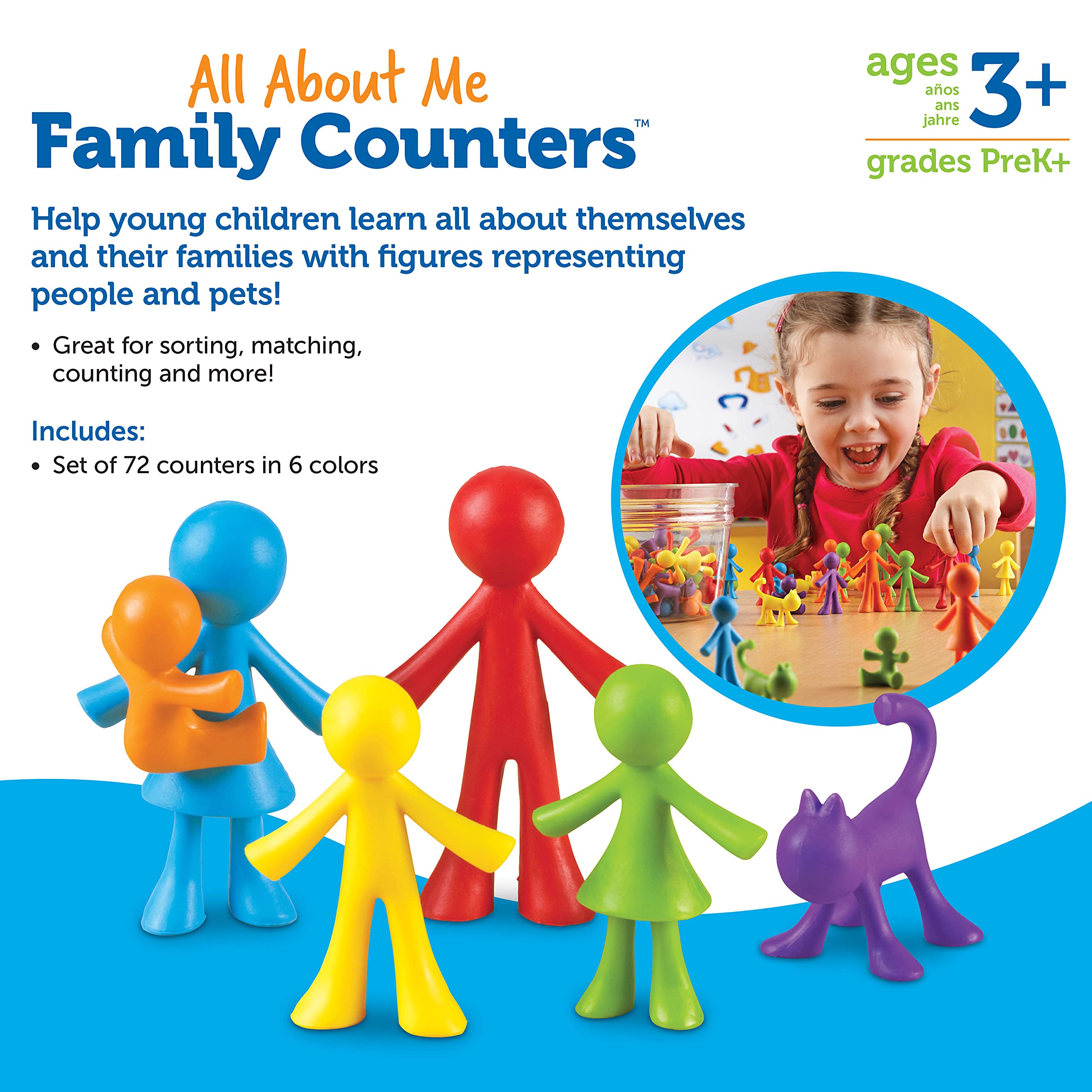 Learning Resources All About Me Family Counters - 72 Pieces for Counting, Sorting & Social-Emotional Learning 6