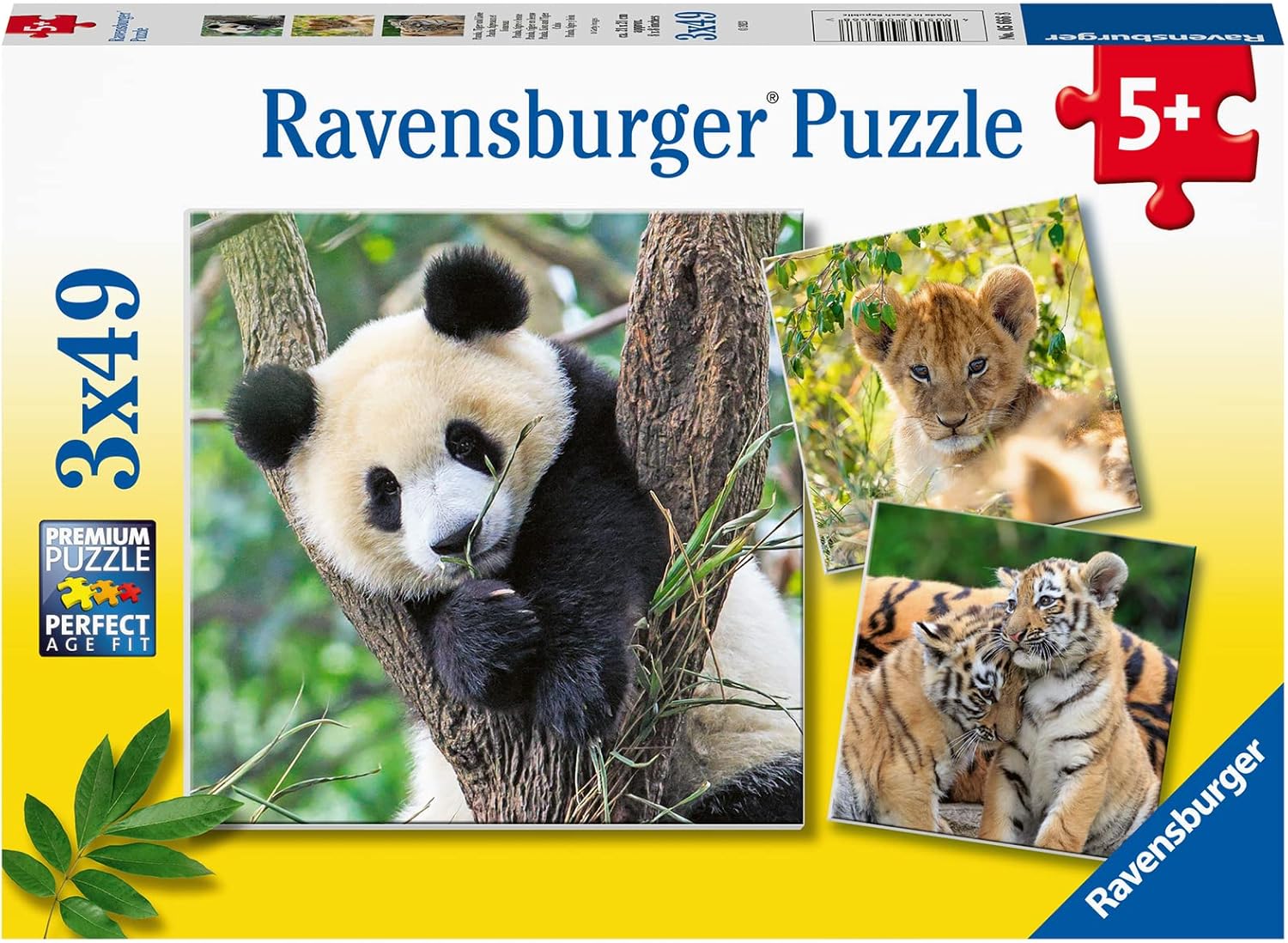 Ravensburger Wildlife 3x 49-Piece Jigsaw Puzzles for Kids 5 Years and Up