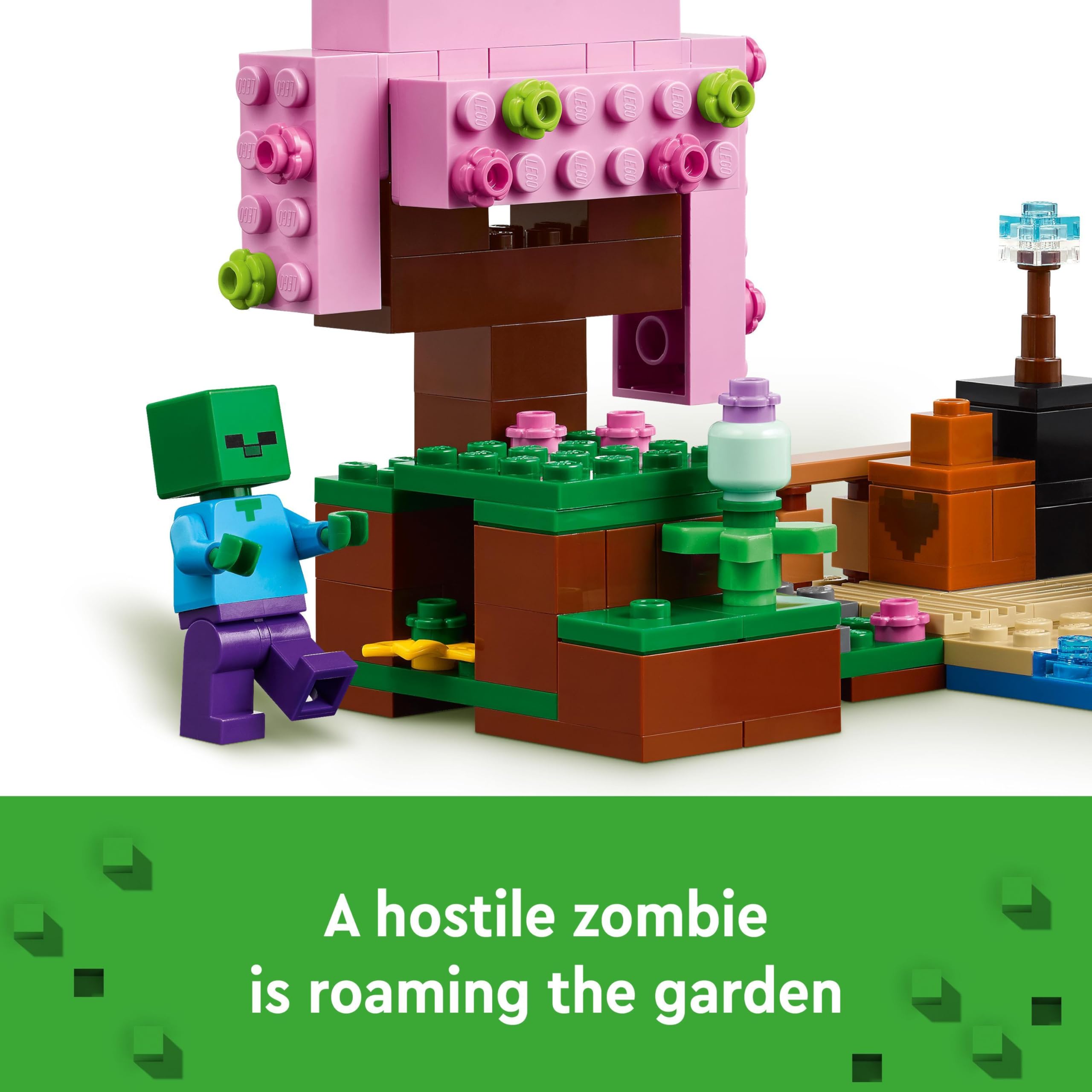 LEGO Minecraft The Cherry Blossom Garden Playset - Building Toy with Sunny, Sniffer & Zombie Figures for Kids 8+ 7