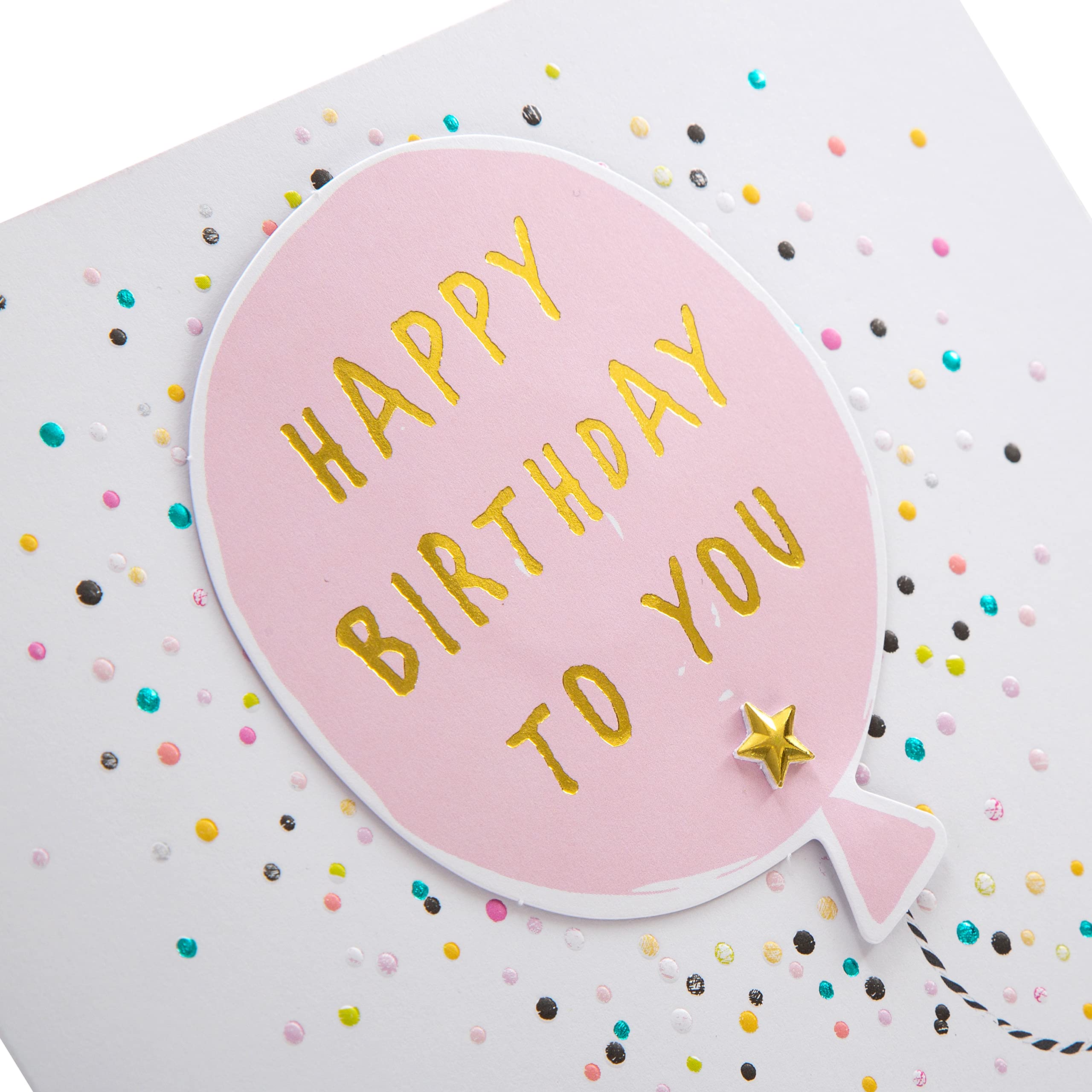 Hallmark Birthday Card - 3D Effect Balloon Design | 19.8cm x 19.8cm | Blank Inside 2