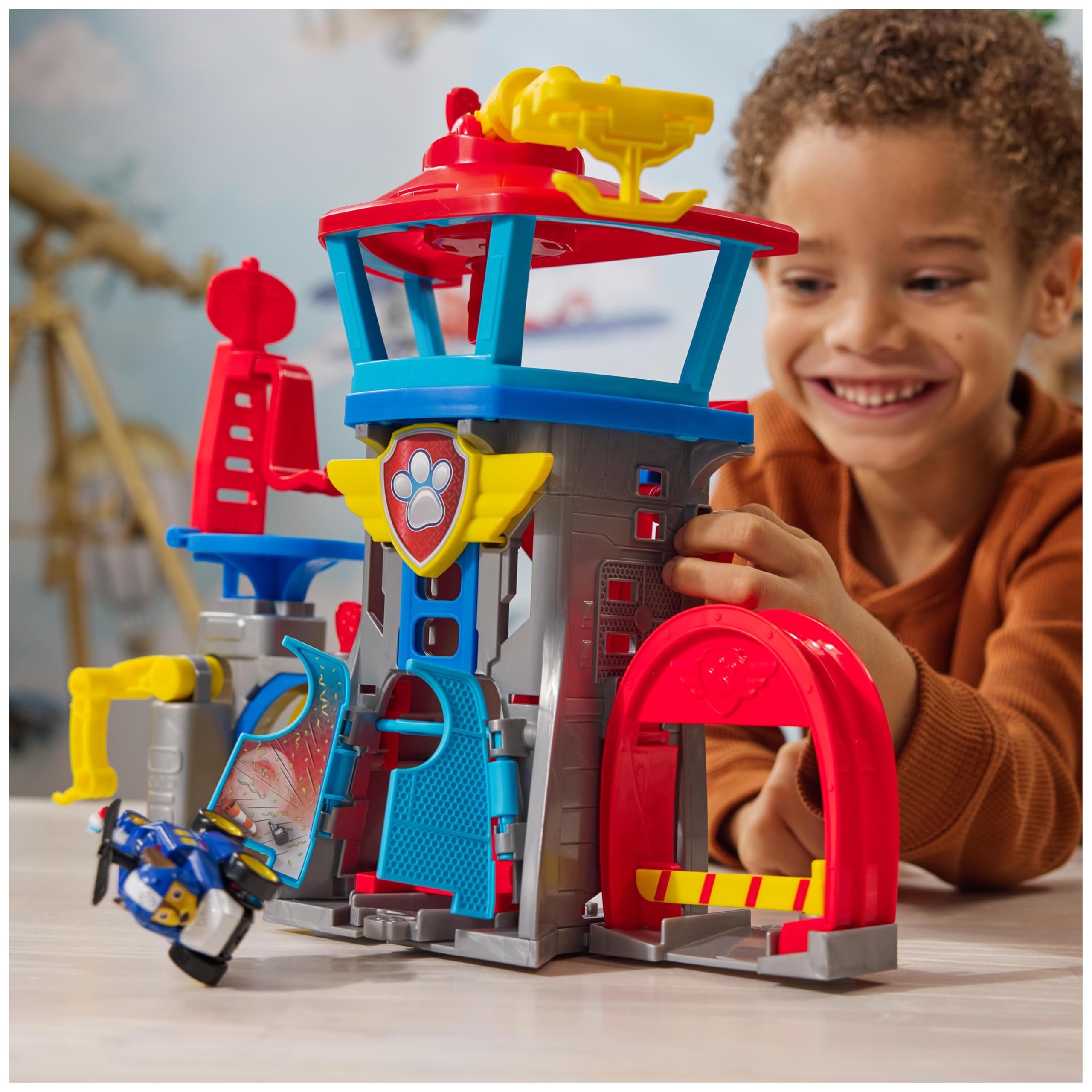 Paw Patrol: Air Rescue Pup Squad Adventure Bay Airport Playset with Chase - 30cm Tall Tower with 7 Play Areas 4