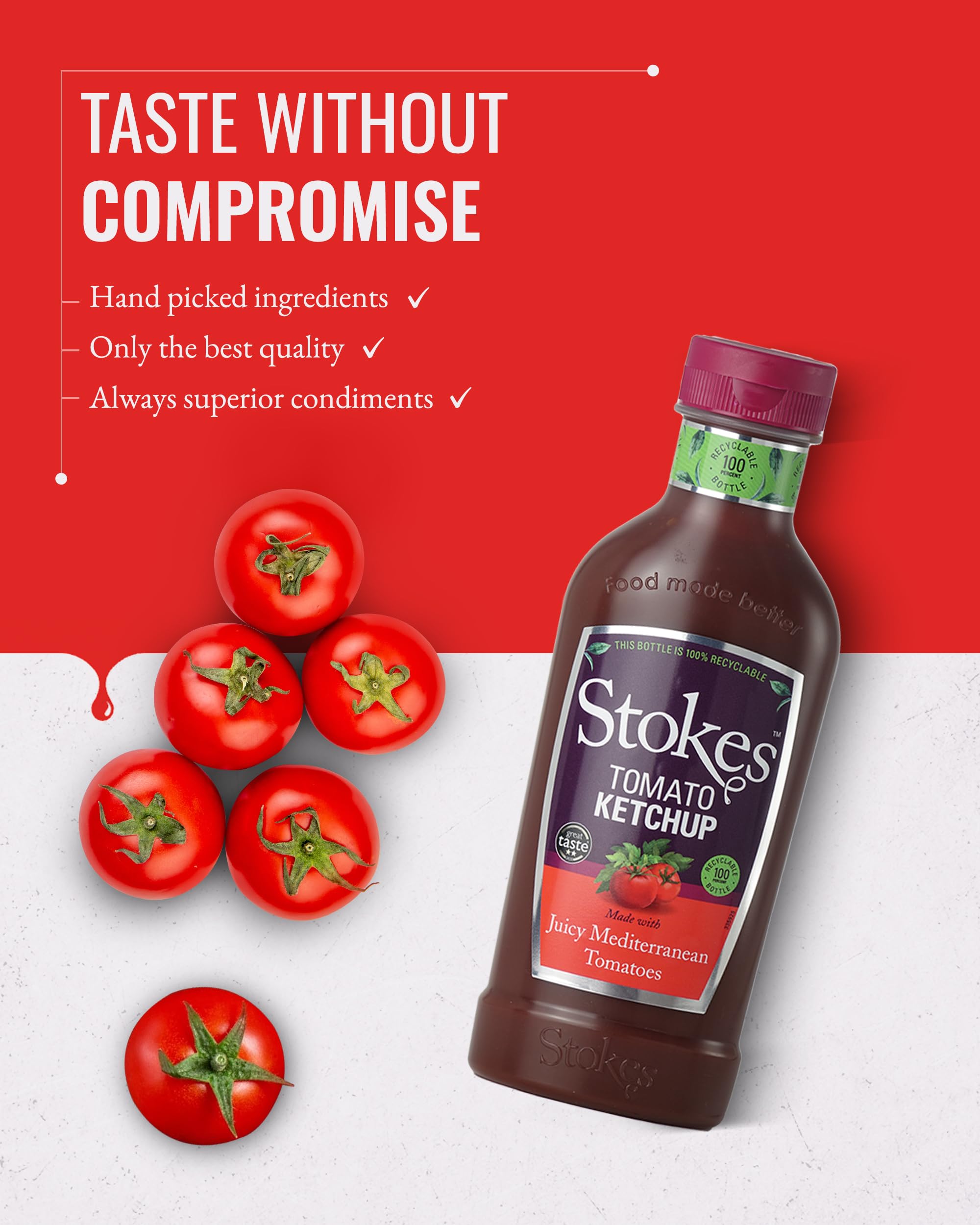 Stokes Real Tomato Ketchup 3PK Squeezy - Rich & Vibrant Tomato Sauce 3