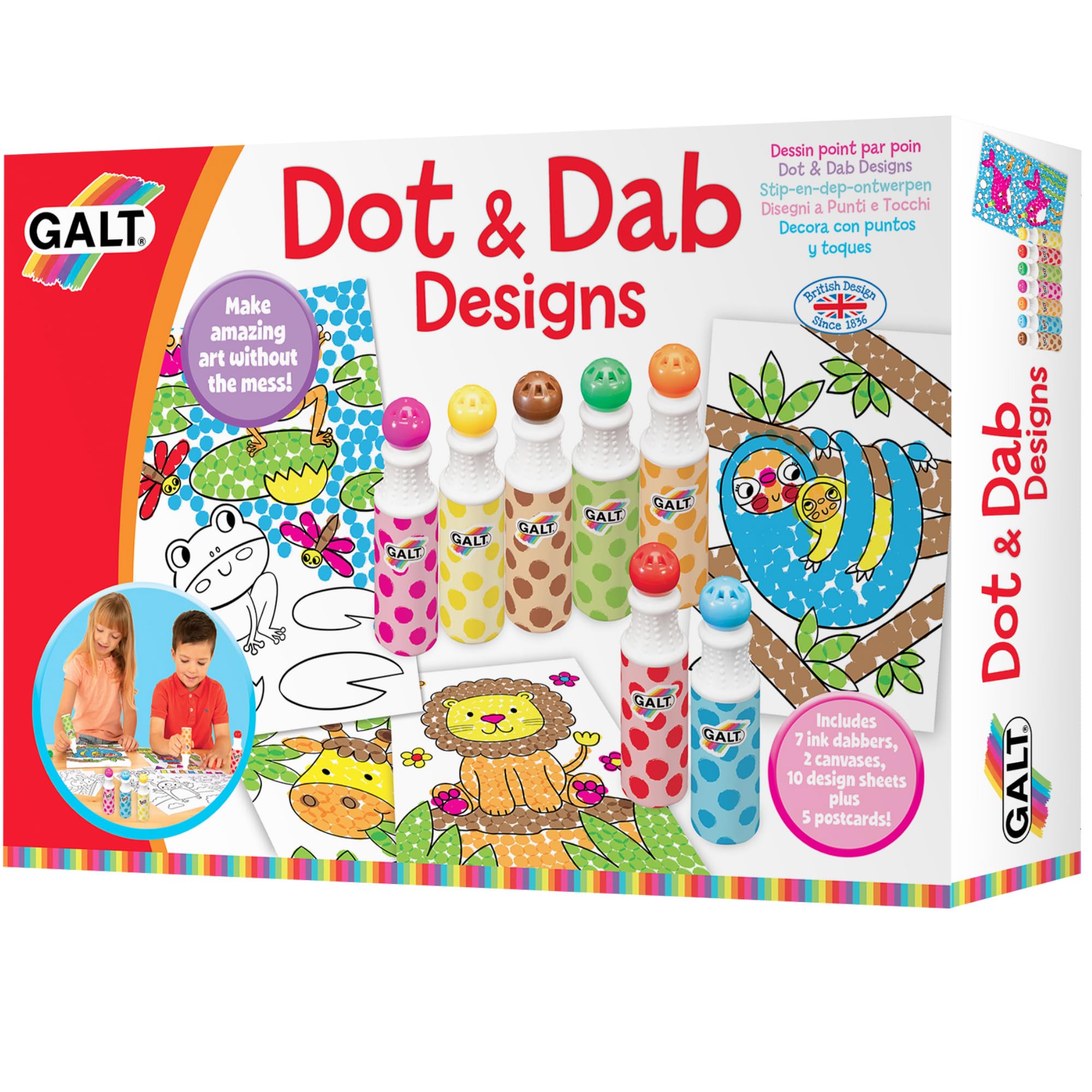 Galt Dot & Dab Craft Kit for Kids - Mess-Free Dot Art Set with 7 Anti-Leak Dabbers 4
