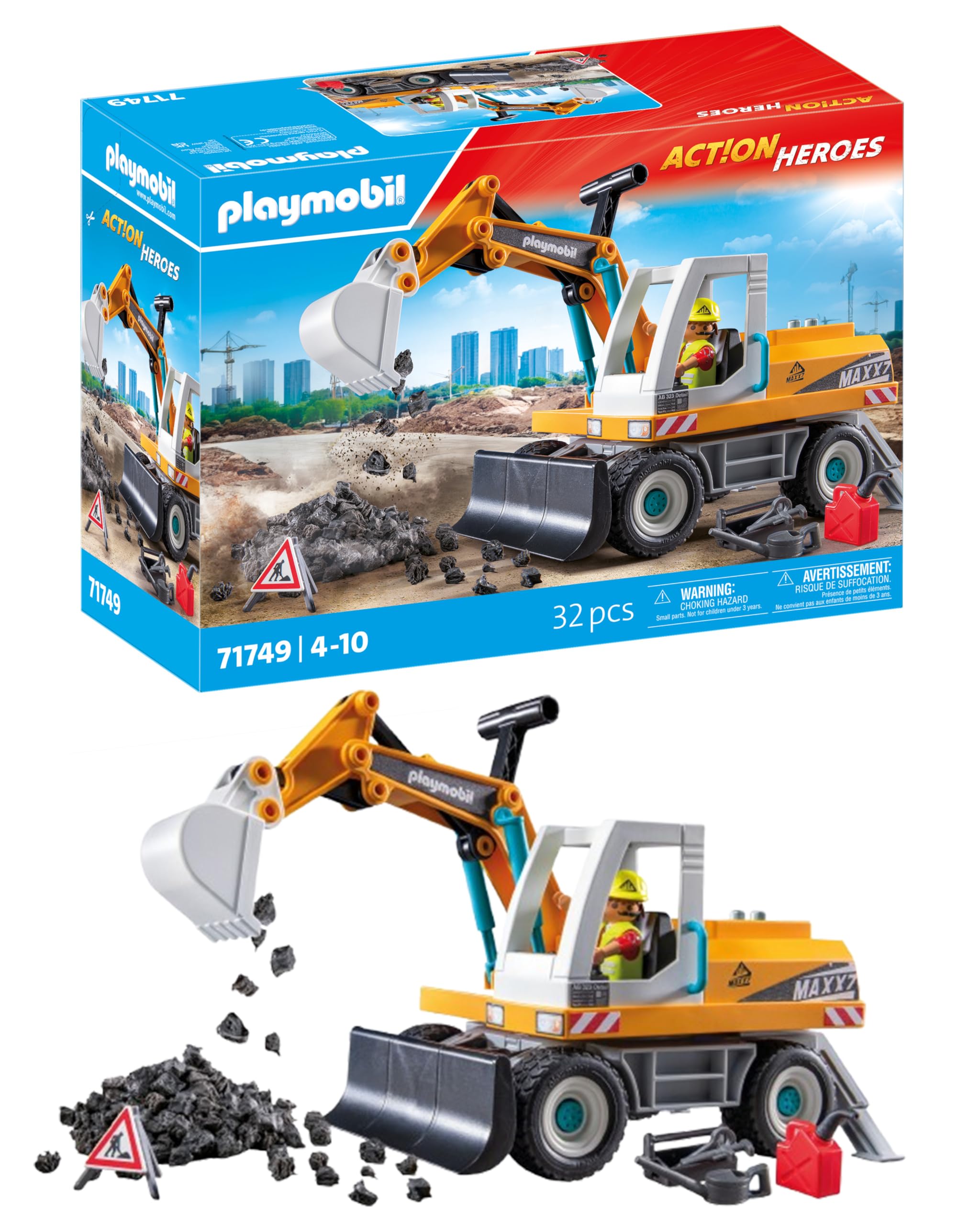 Playmobil Big Digger - Construction Vehicle Playset for Kids Ages 4-10