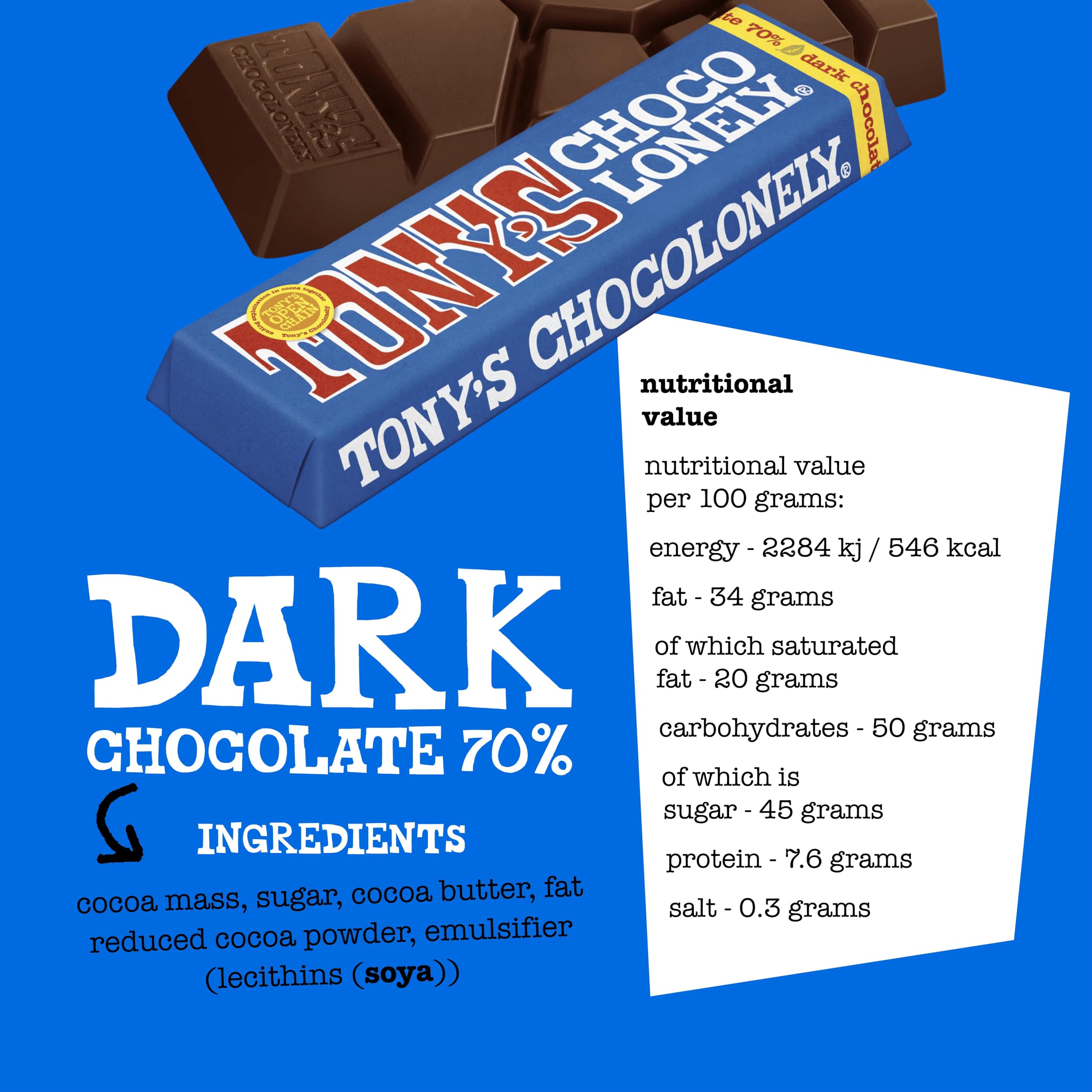 Tony's Chocolonely Extended Rainbow Tasting Pack - 8 Bars, 385g, Assorted Flavours 4