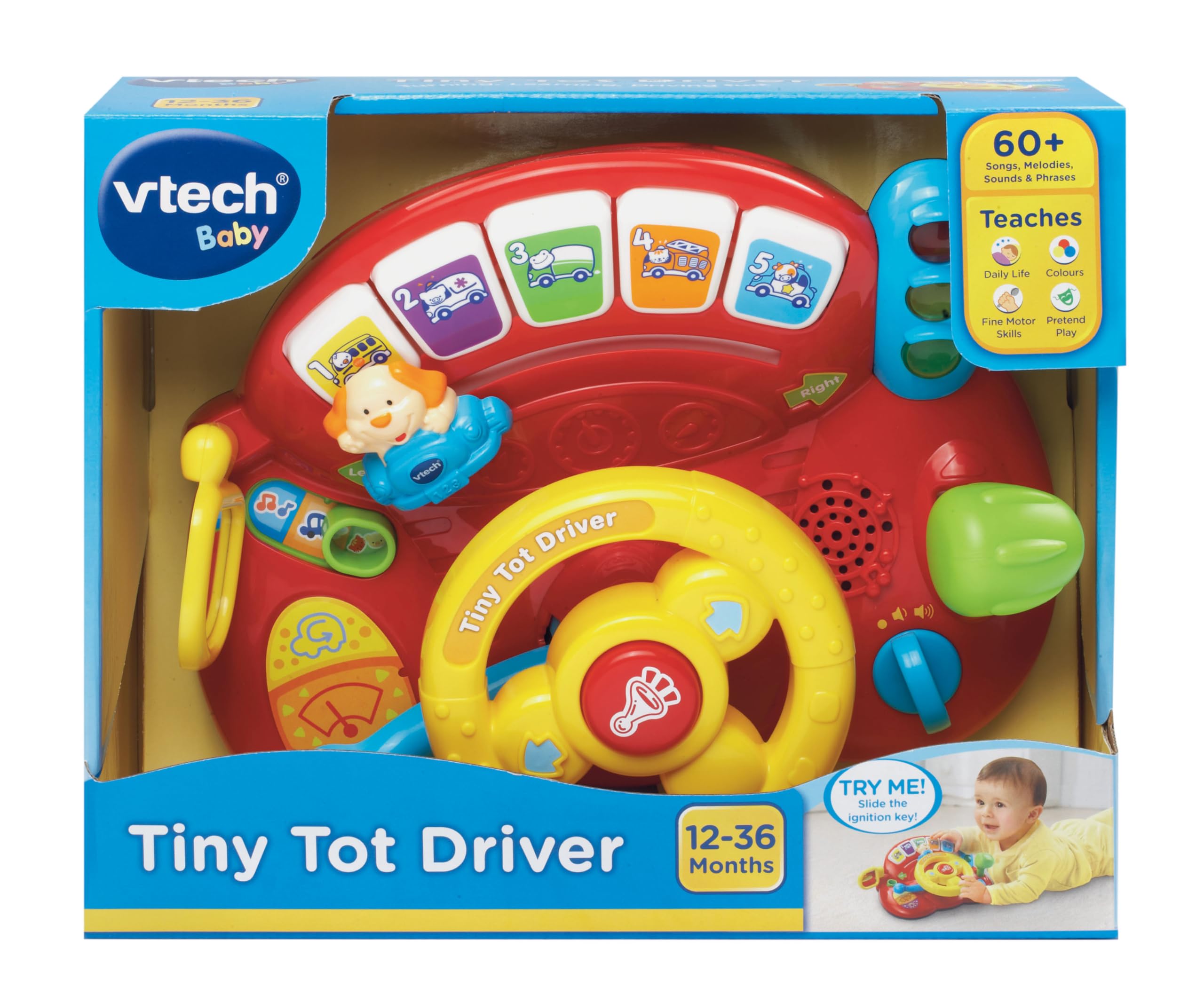 VTech Baby Tiny Tot Driver - Interactive Steering Wheel Toy for Toddlers 12 Months+ 5