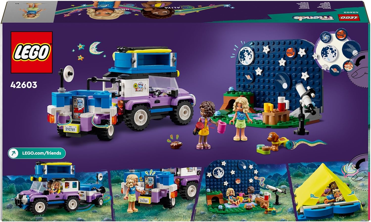 LEGO Friends Stargazing Camping Vehicle Playset with 4x4 Car, 2 Mini-Dolls & Telescope - 7+ Years 3