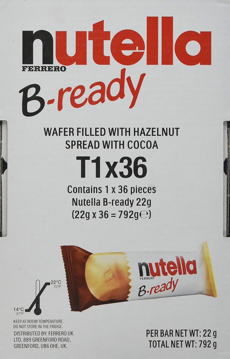 Nutella B-Ready Haselnuss-Schokoladenkekse, 22 g, Packung mit 36 ​​einzeln verpackten Riegeln 5