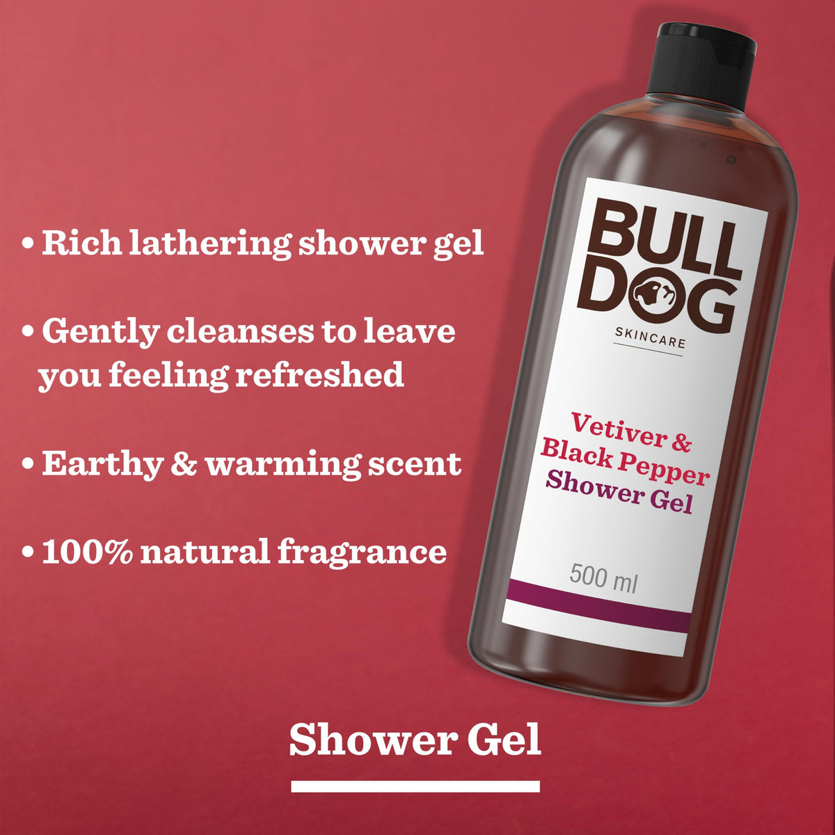 Bulldog Skincare Vetiver & Black Pepper Shower Gel - 500 ml