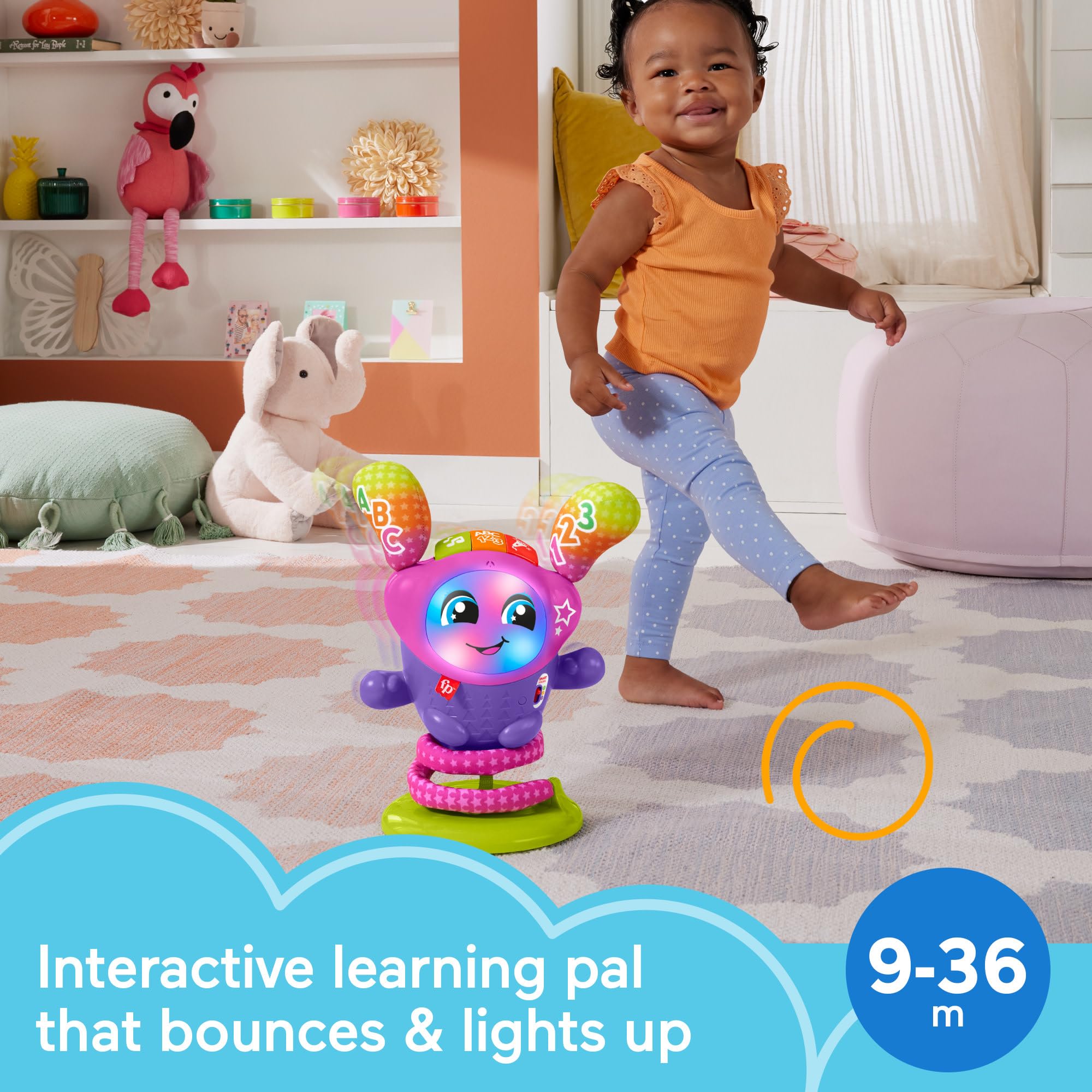 Fisher-Price DJ Bouncin’ Star - Interactive Lights & Sounds Toy for Ages 9-36 Months | UK English