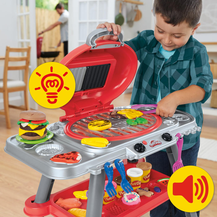 Play-Doh Sizzlin' Grill Toy Playset - Interactive BBQ Role Play for Kids 3+