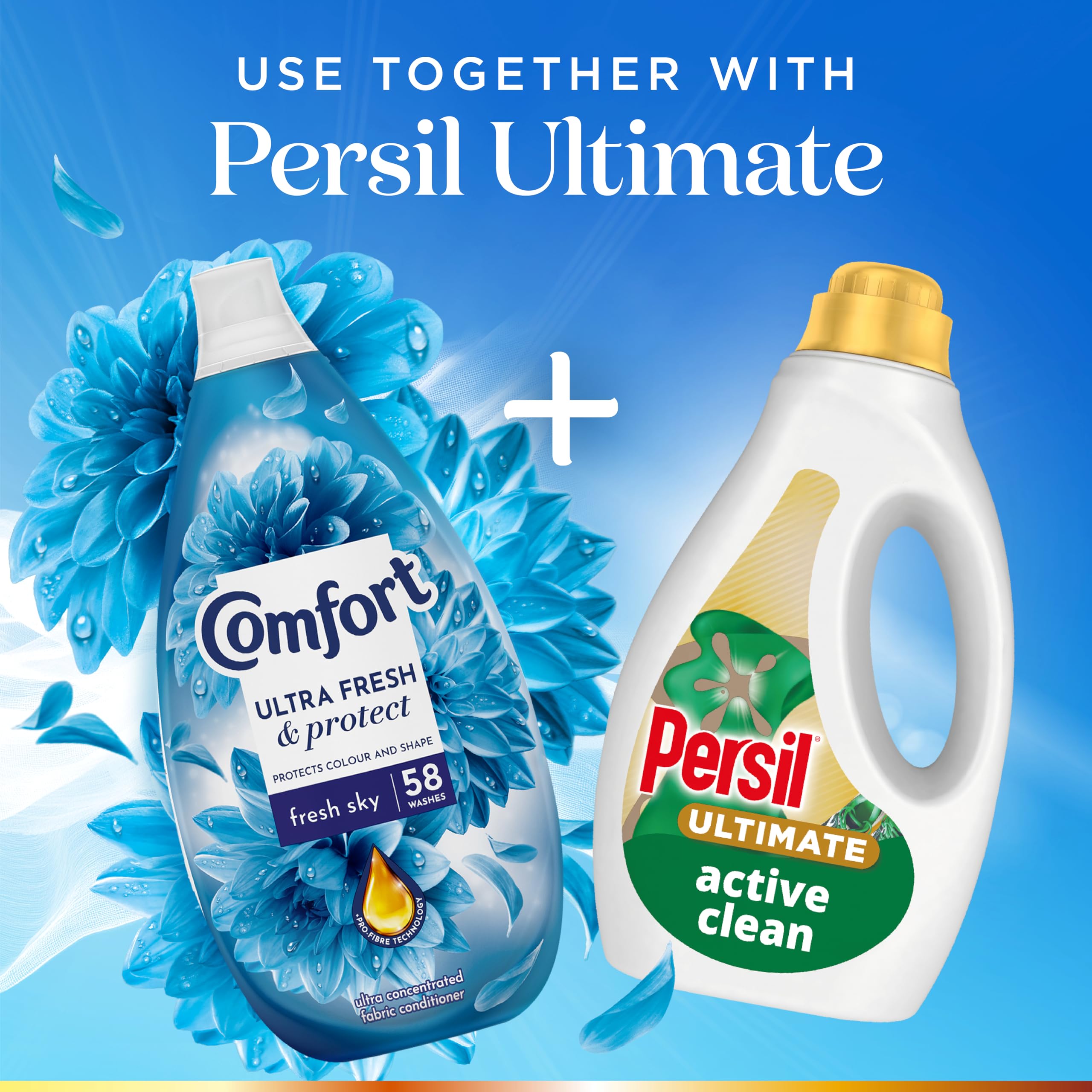 Comfort Ultra Fresh & Protect Fresh Sky Fabric Conditioner - Liquid Fabric Softener