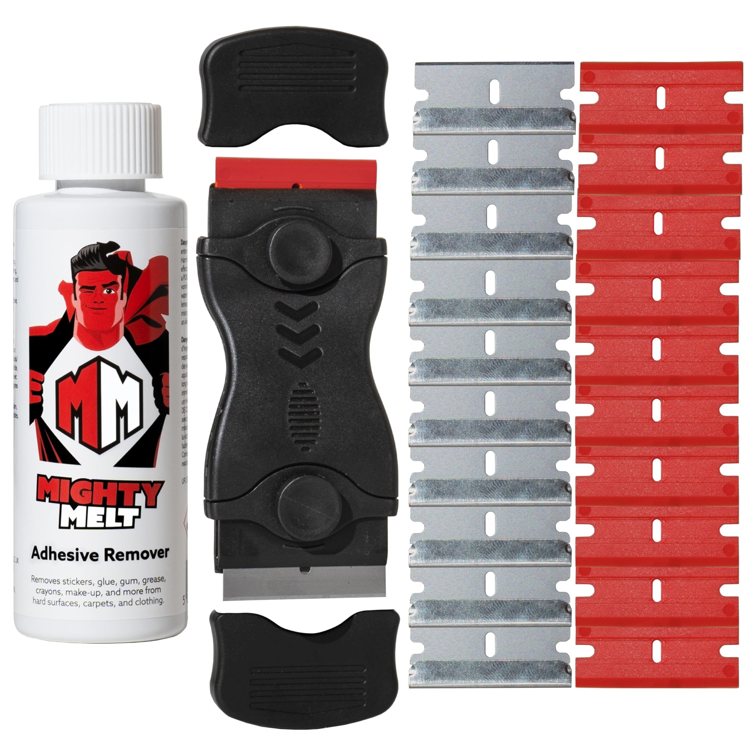 Mighty Melt Adhesive Remover Kit - Removes Sticky Residues | 125ml Liquid | Citrus Scent