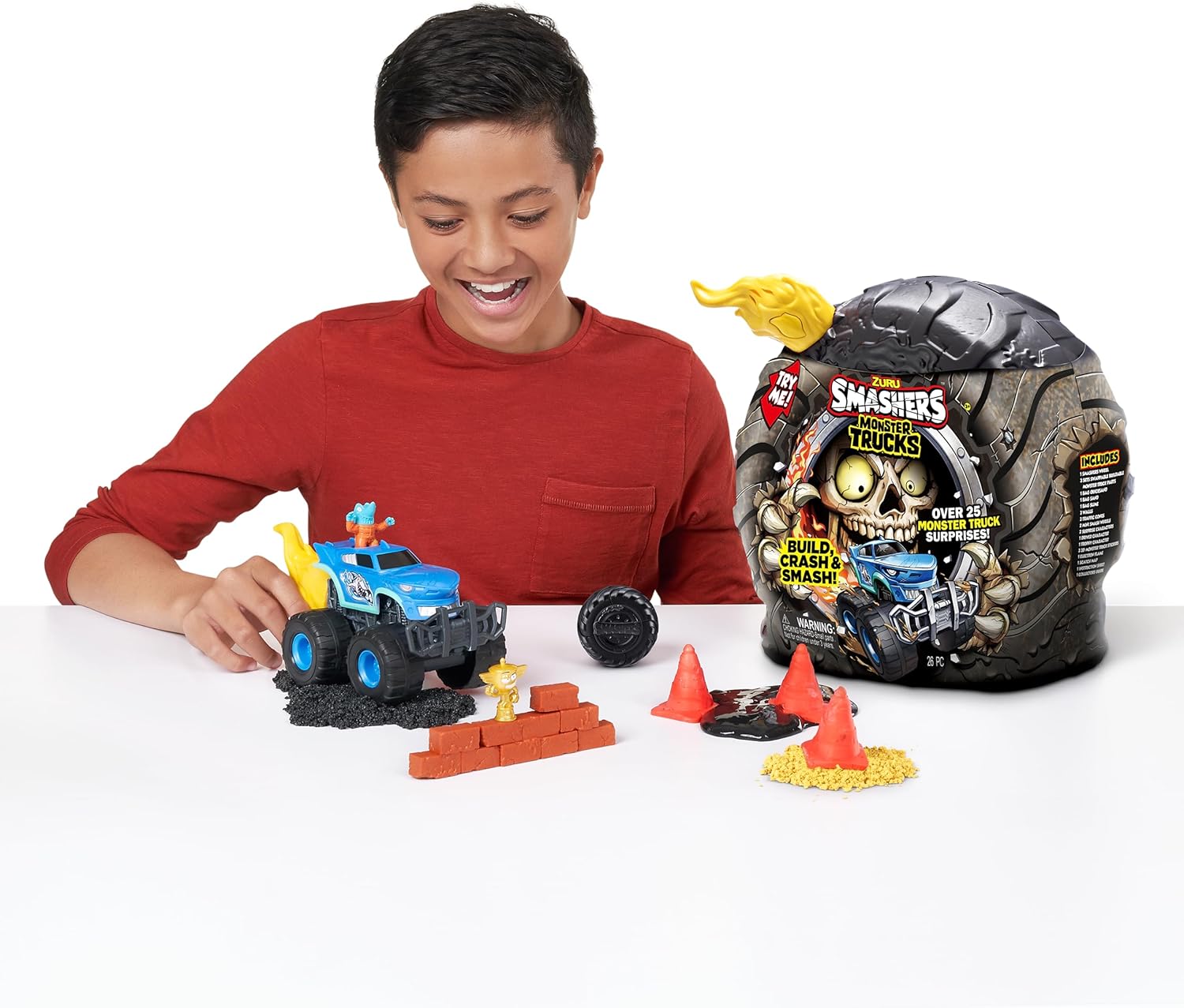 Smashers Monster Truck Surprise by ZURU - Dino Drifter with 25 Surprises, 3 Trucks to Collect 3