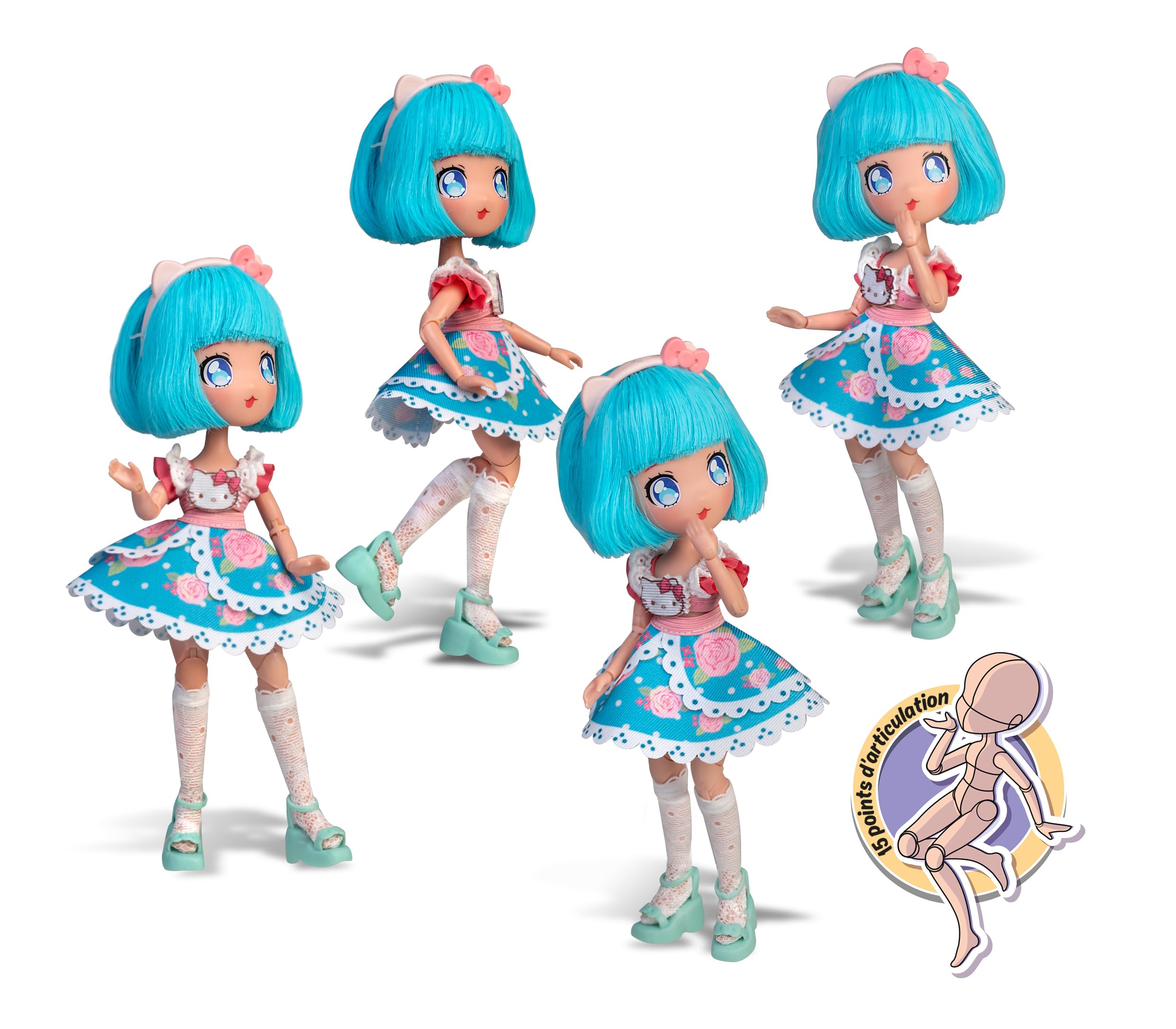 Hello Kitty Manga Doll - Blue Pretty Pink Fashion Edition, Ages 3+ 7