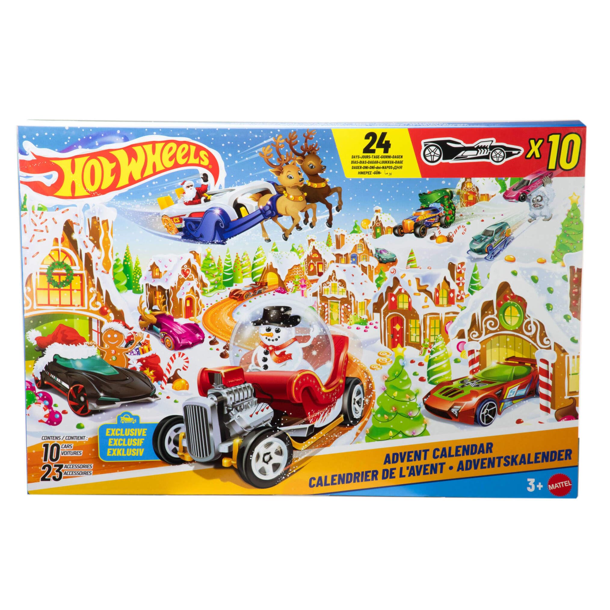 Hot Wheels 2025 Advent Calendar - 24-Day Holiday Playset with 10 Toy Cars & Accessories 3