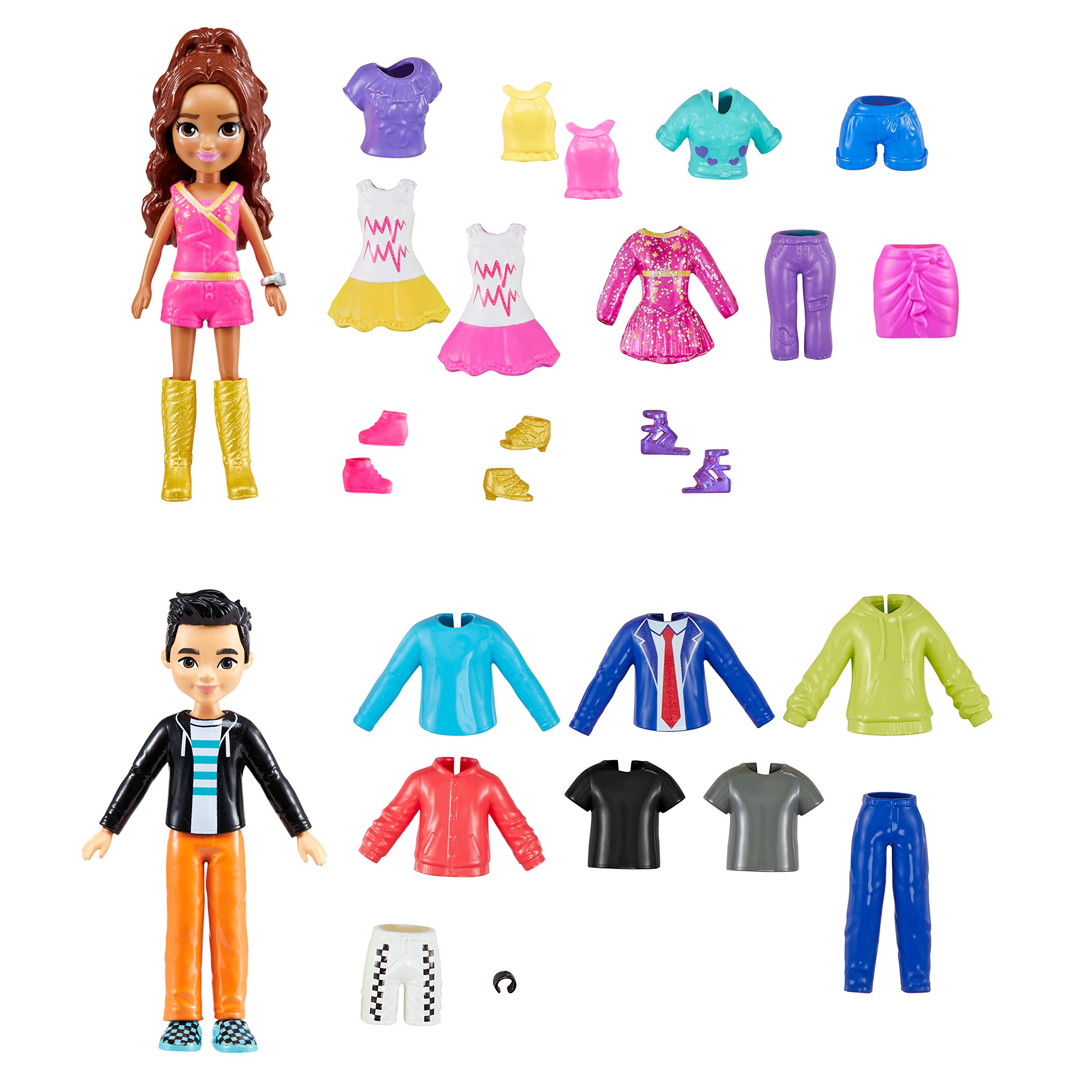 Polly Pocket Sparkle Cove Adventure Dolls & Fashion Playset - 48-Piece Set with 4 Dolls & Clothes for Ages 4+ 3