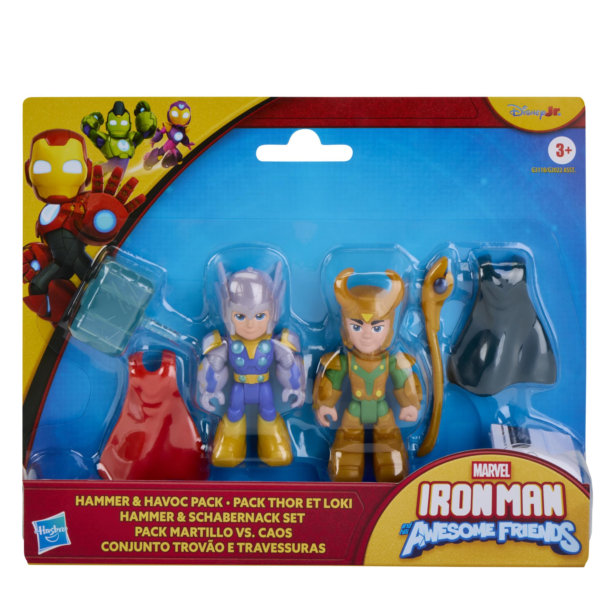 Marvel Iron Man and his Awesome Friends Hammer & Havoc Pack Action Figures - 7.6 cm, Ages 3+