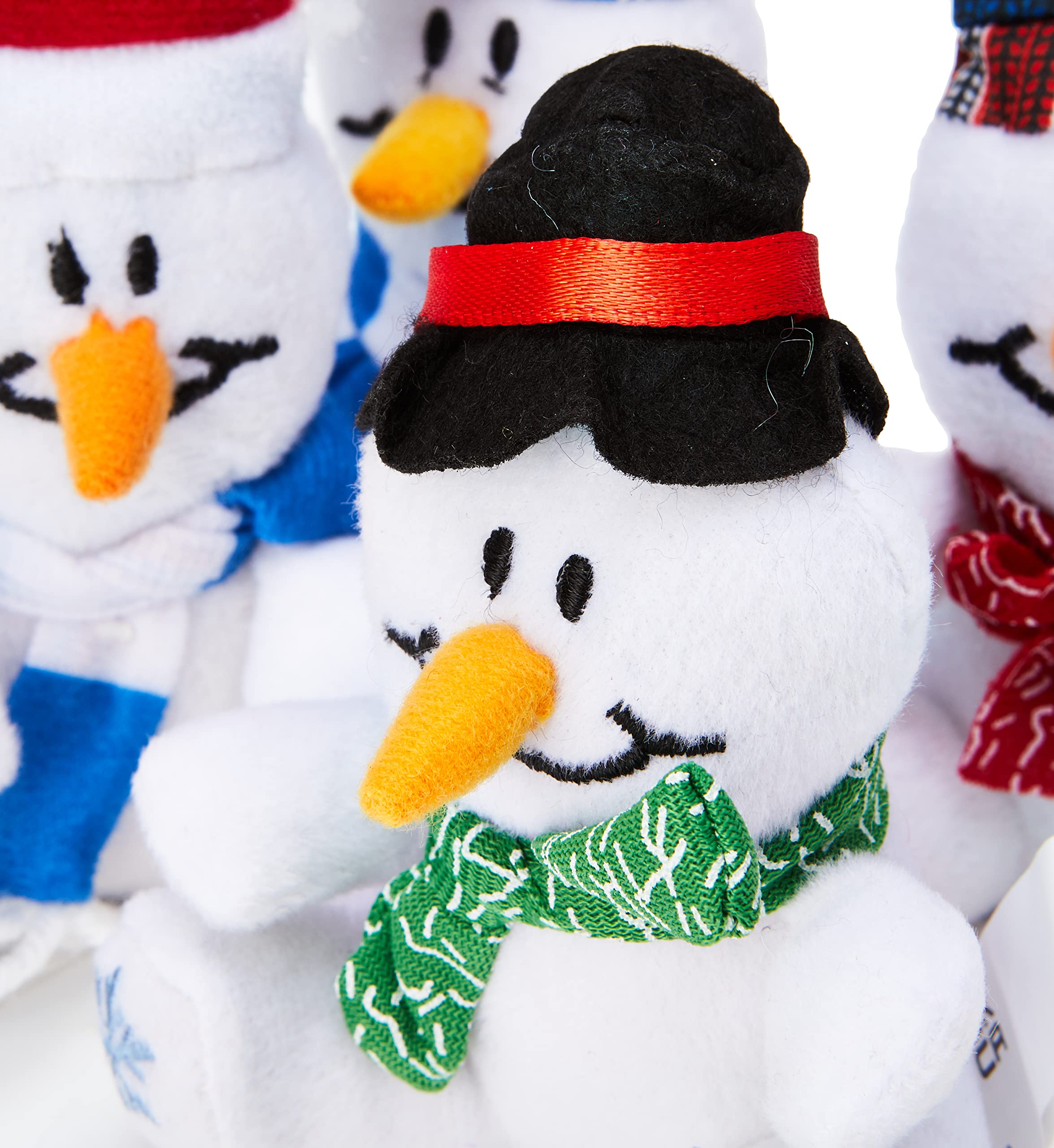 Baker Ross EF890 Snowman Mini Bean Pals Plush Toys - Pack of 4 Assorted Soft Stuffed Animals 6