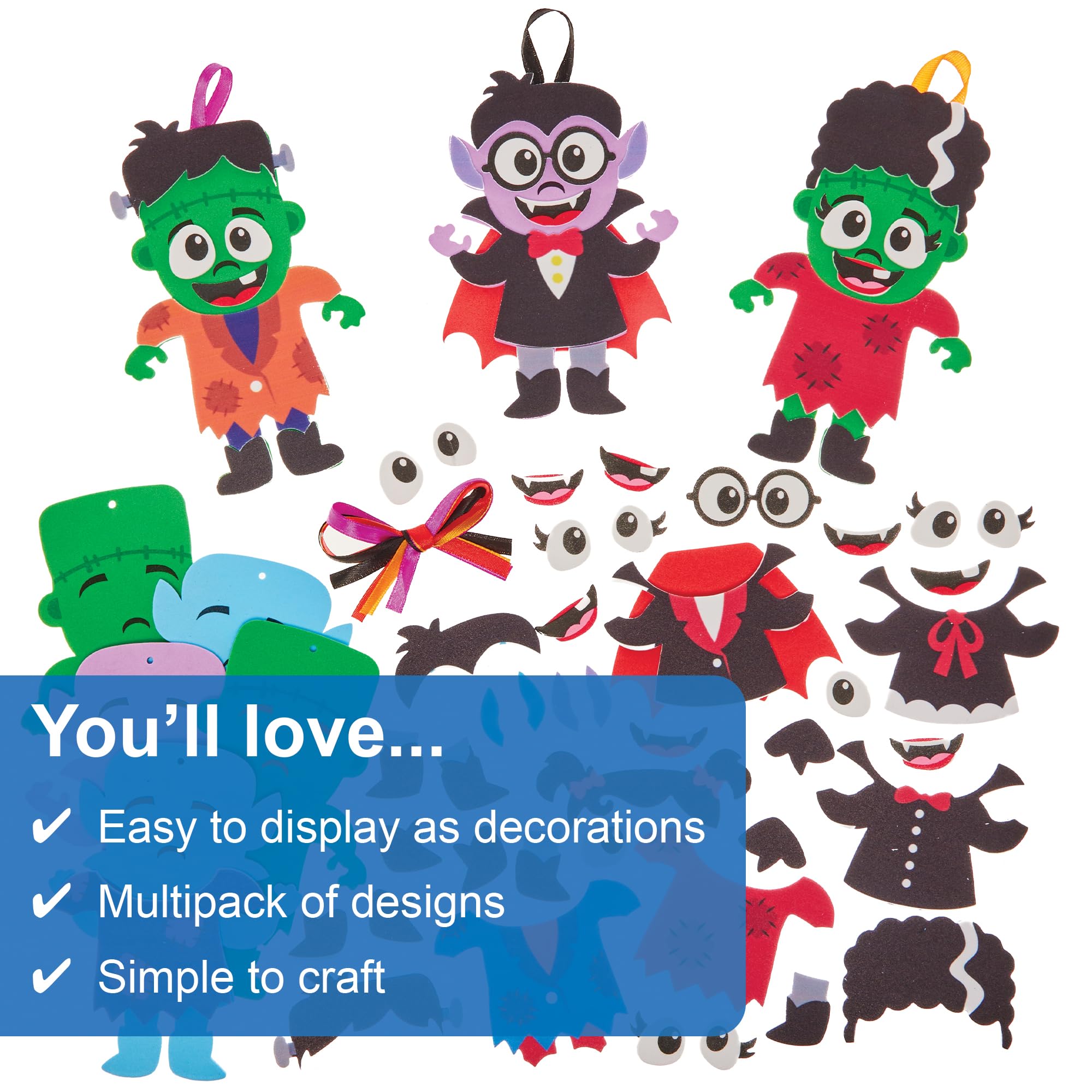 Baker Ross FX745 Vampire & Monster Decoration Craft Kit - Pack of 8 5