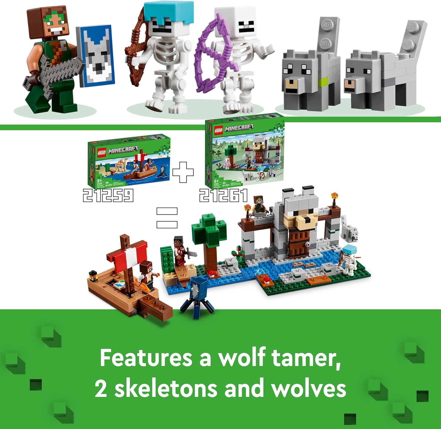 LEGO Minecraft The Wolf Stronghold Fortress Set - Building Toy for Ages 8+ 8