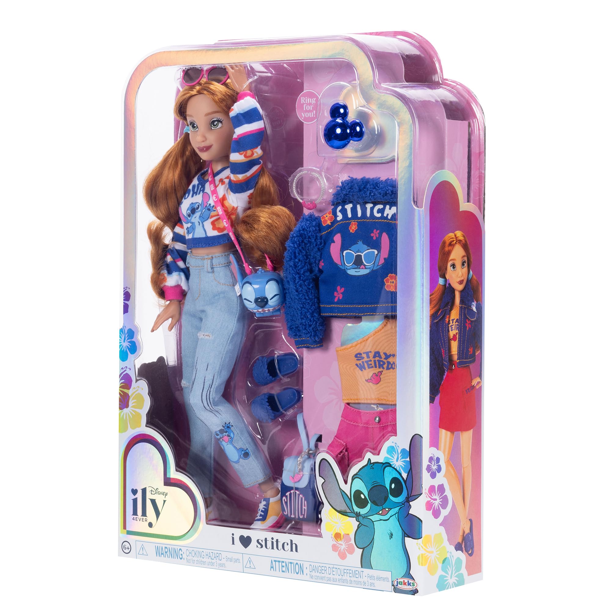 Disney ILY 4EVER Stitch Fashion Doll - 11.5" Tall with Red Hair, 13 Points of Articulation & 2 Outfits 3