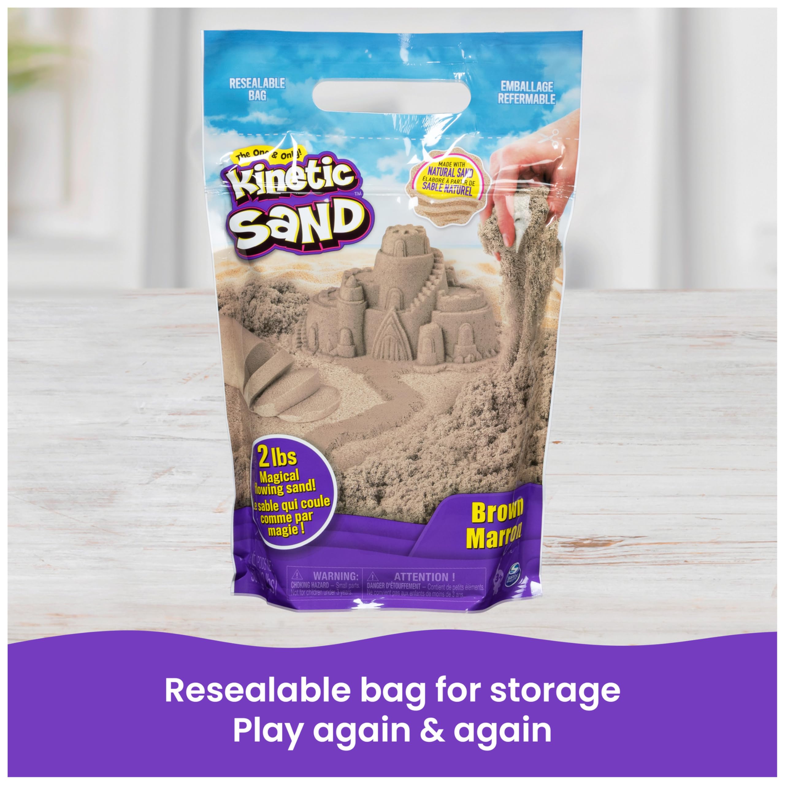 Kinetic Sand Natural Brown 907g - Squeeze & Shape Sensory Play Sand for Kids 5