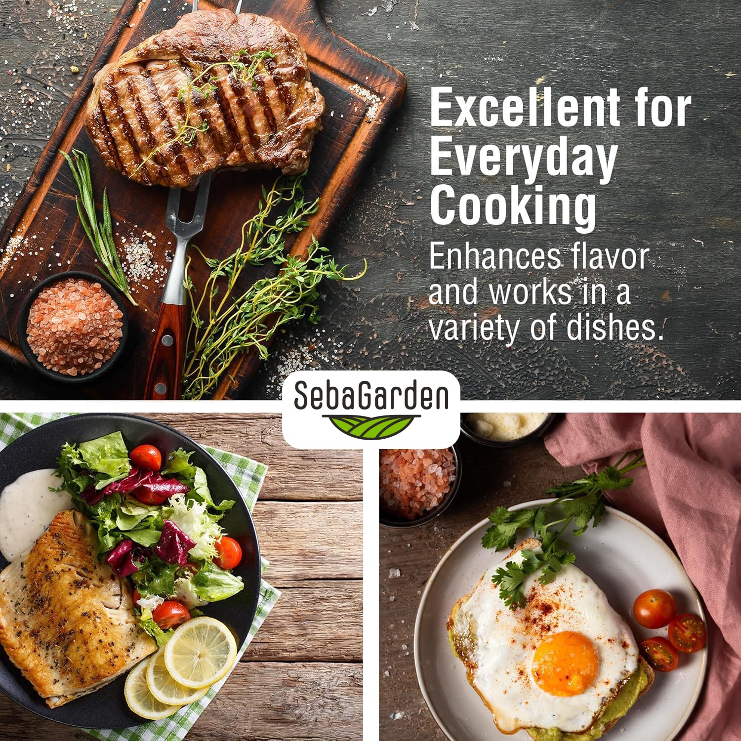 Seba Garden – 100 % reines rosa Himalaya-Salz (extrafein, 1 kg, wiederverschließbarer Doypack) 5