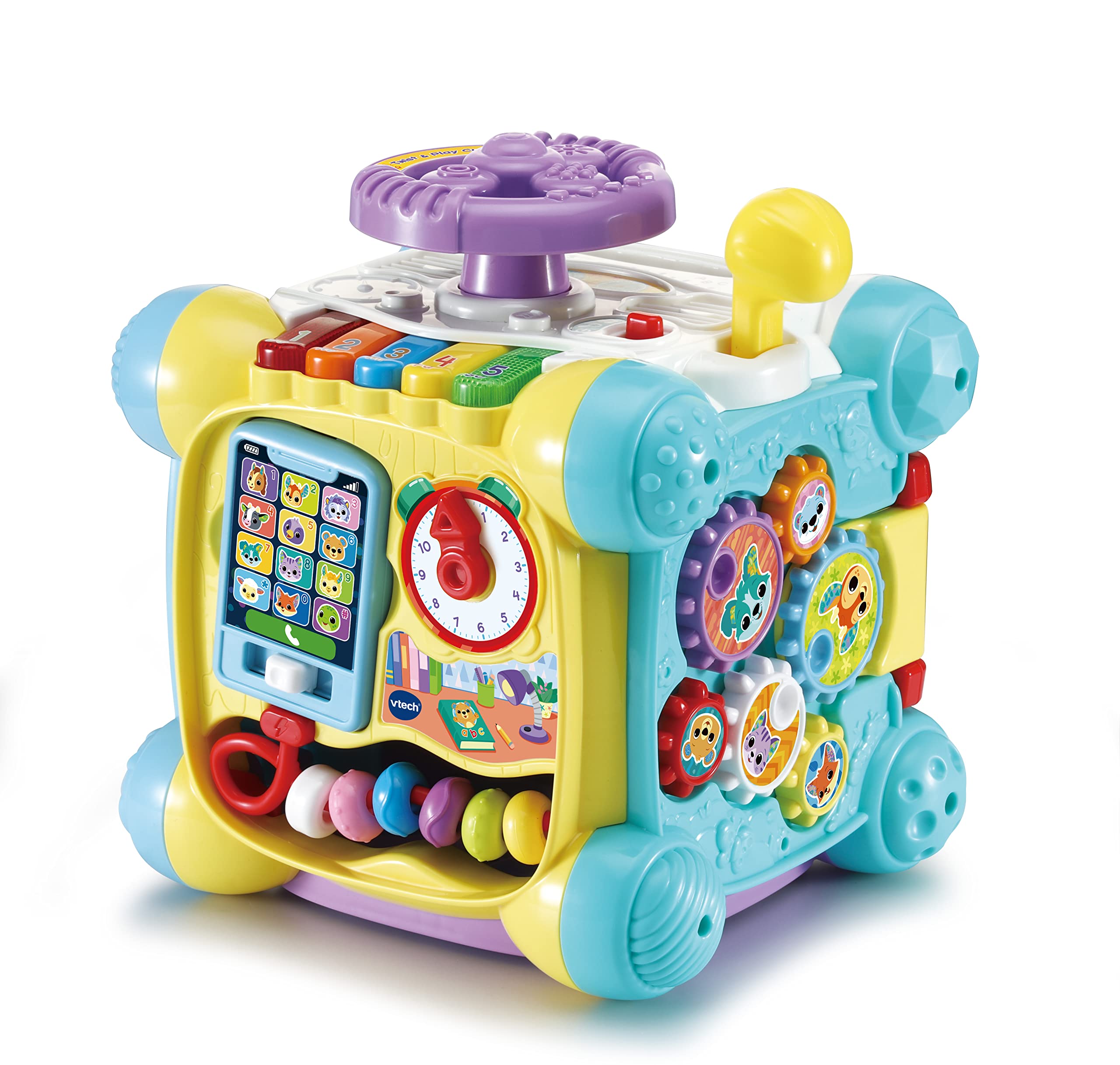 VTech Twist & Play Cube - Interactive Baby Toy with Steering Wheel & Learning Activities for 9 Months+