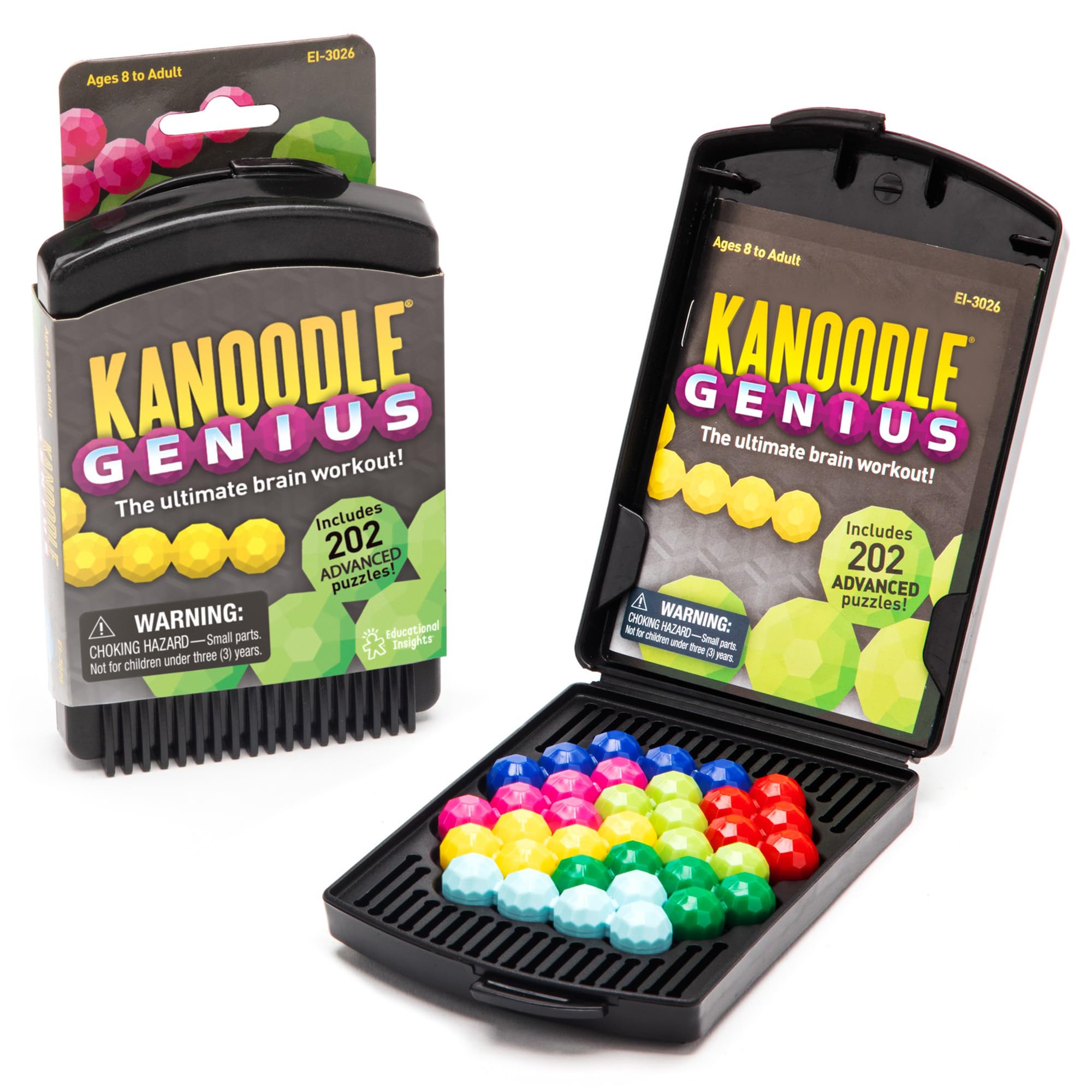 Educational Insights Kanoodle Genius 202 3D Puzzle Game for Ages 8-12 | Solo Play | Portable