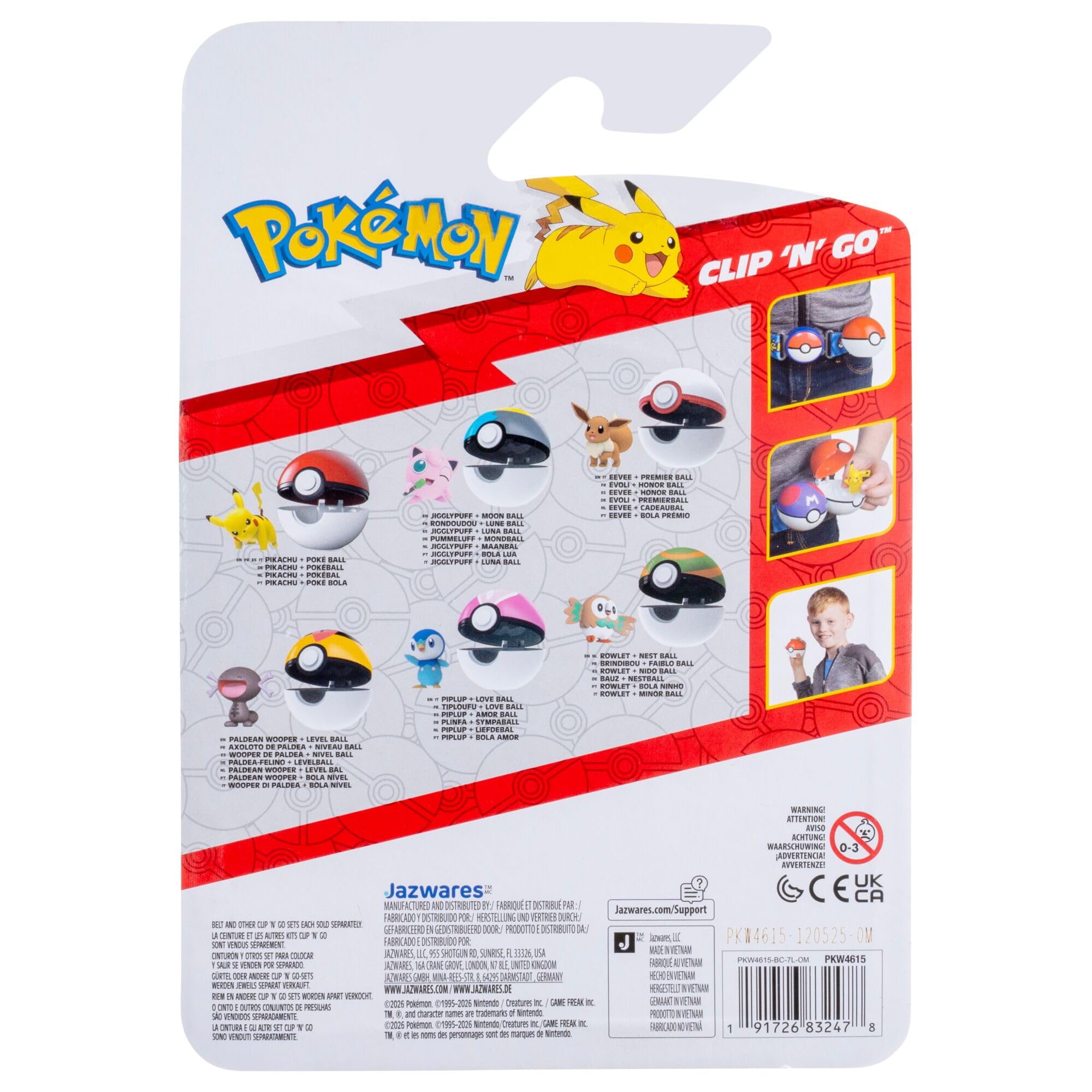Pokémon Clip ‘N’ Go Eevee and Premier Ball Playset | 2-Inch Figure | Ages 4+ 6