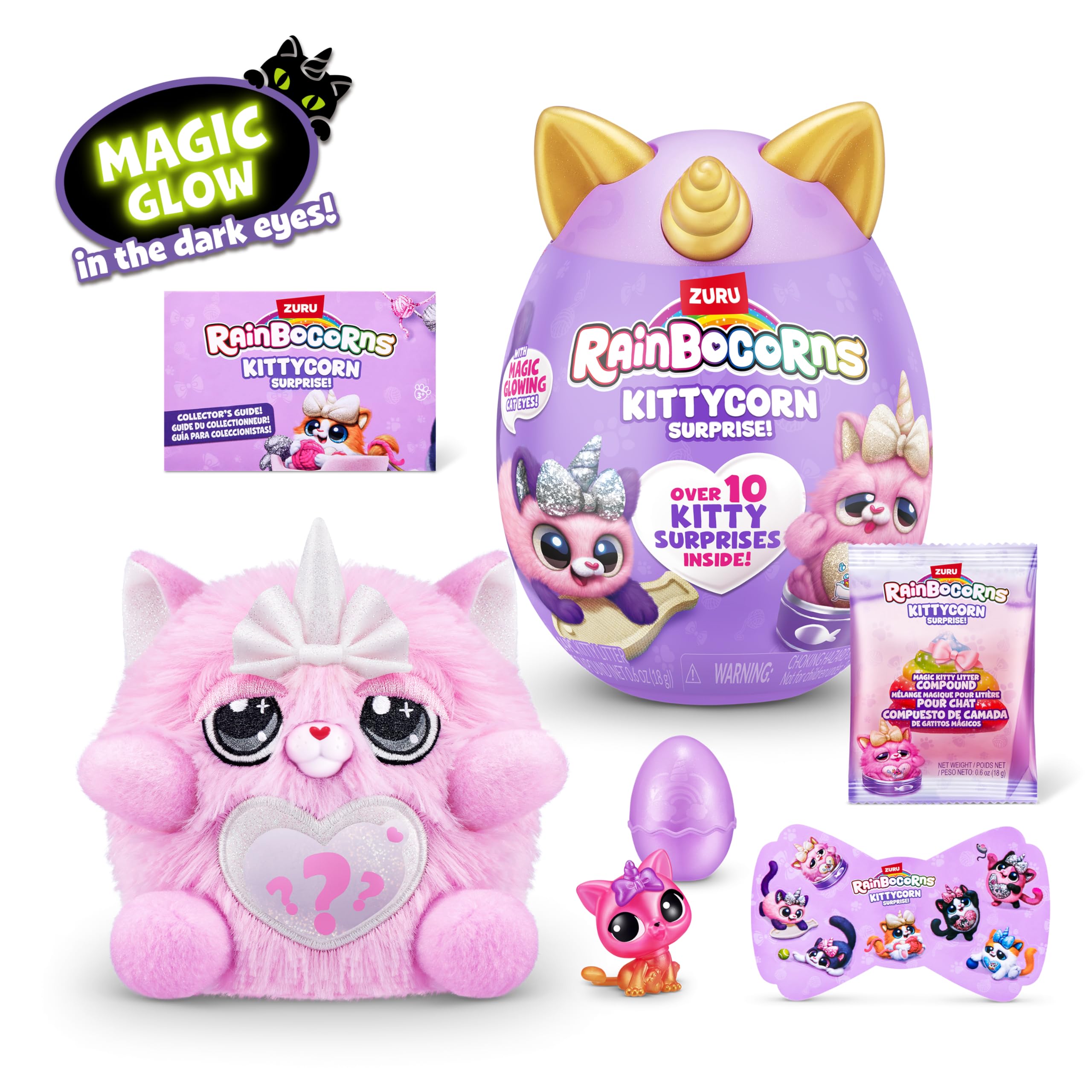 Rainbocorns Kittycorn Surprise Series 2 - Chai the Chinchilla Cat Interactive Plush with Lights, Sounds & 30+ Surprises 3