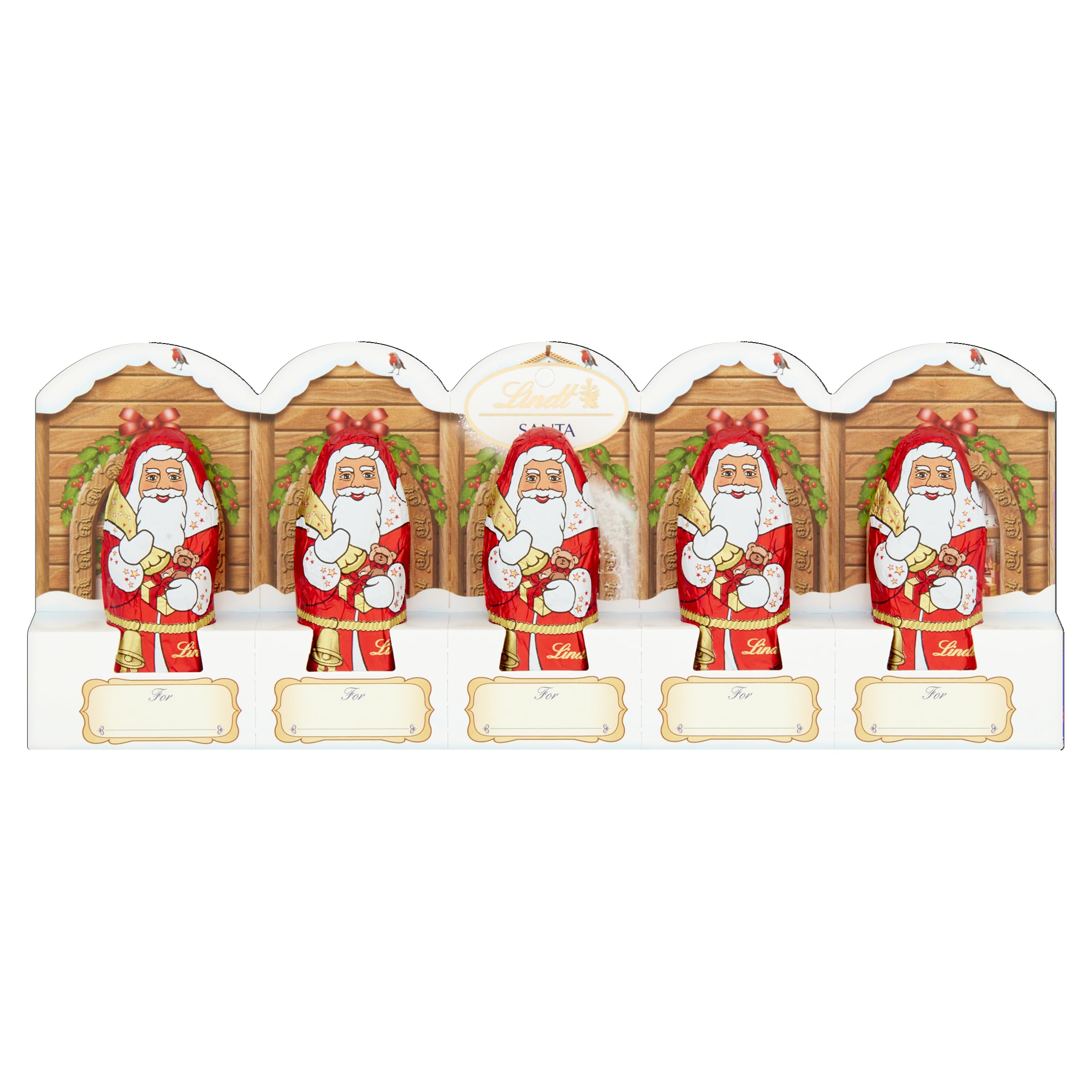 Lindt Santa Christmas Milk Chocolate Gift Pack - 5 Pieces, 50 g