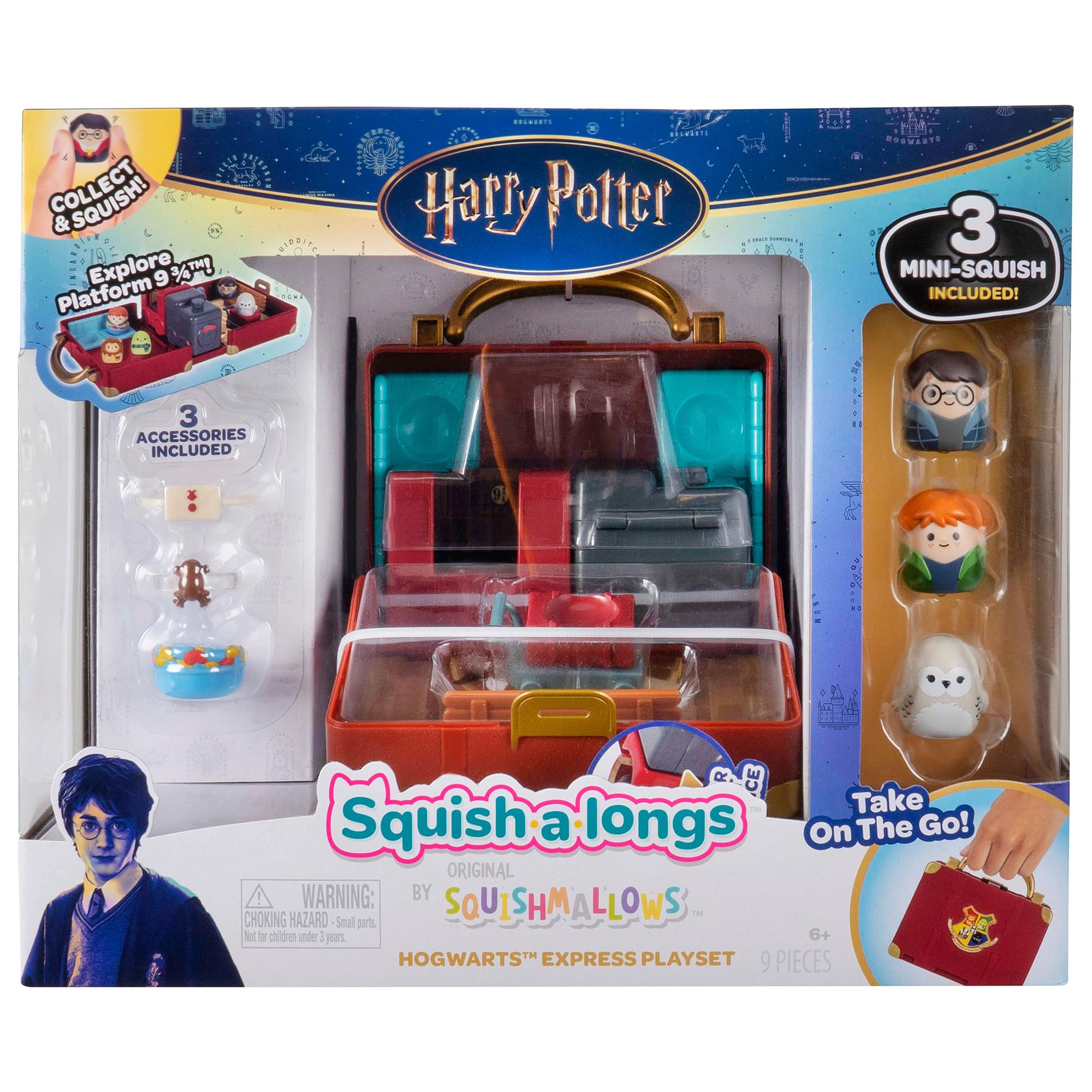 Squish-a-longs Harry Potter Hogwarts Express Playset - 3 Mini-Squish Figures & Accessories 9