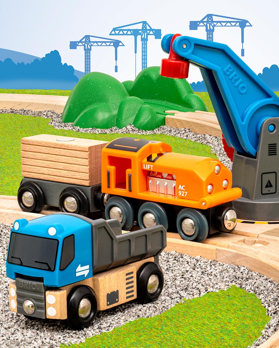 BRIO World Lift & Load Starter Set - Wooden Railway Train Playset for Ages 3+ 10